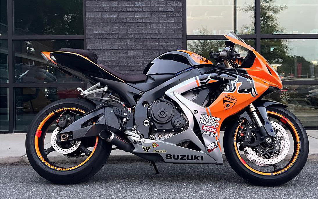 Amotopart 2006-2007 Suzuki GSXR 600/750 Bull Orange Sliver Fairing Kit