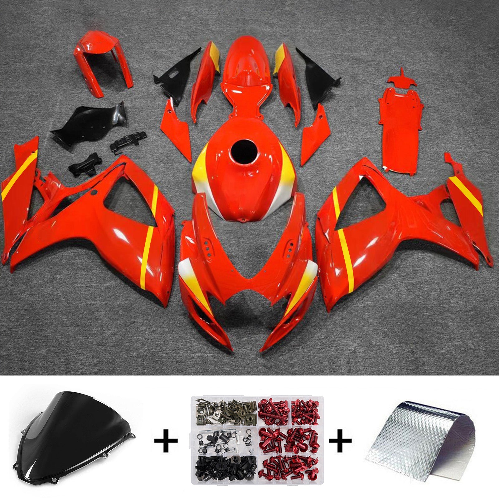 Amotopart 2006-2007 Suzuki GSXR 600/750 Red White Fairing Kit