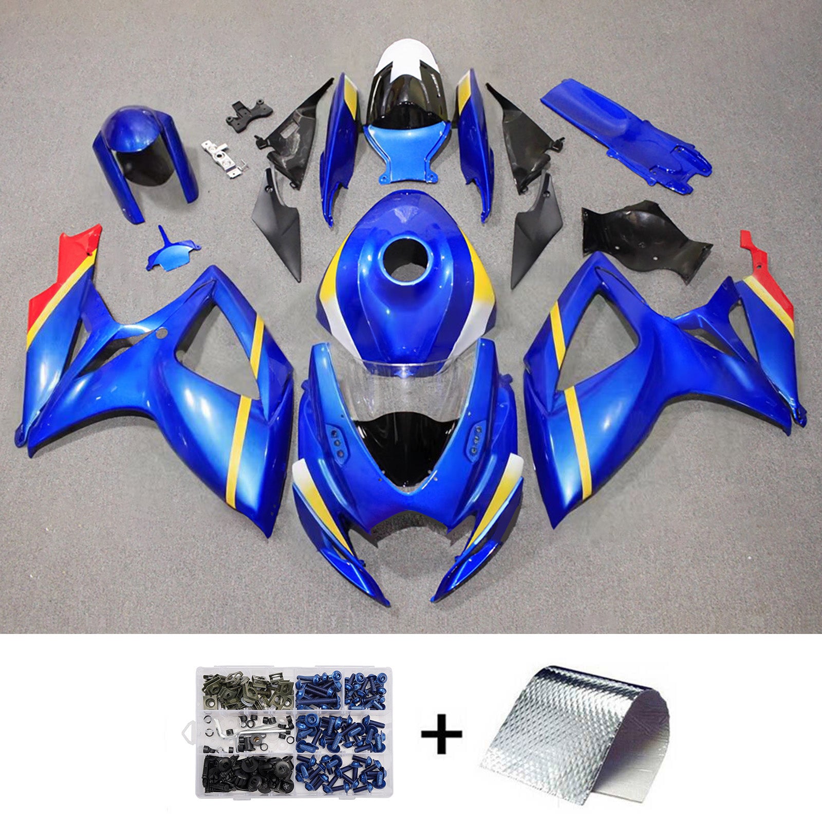 Amotopart 2006-2007 Suzuki GSXR 600/750 White Blue Fairing Kit