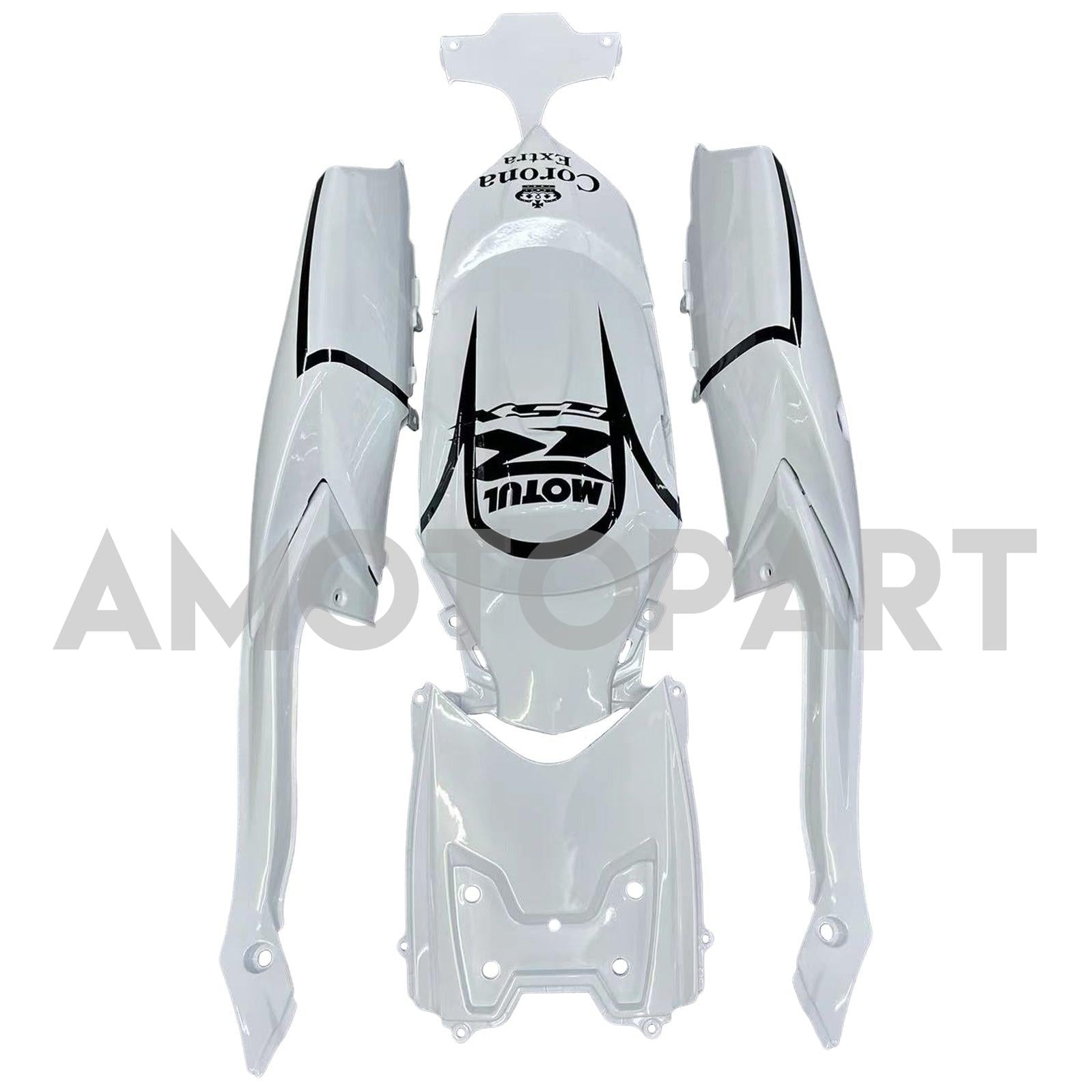 Amotopart 2008-2010 Suzuki GSXR 600/750 K8 White with Black Accent Fairing Kit