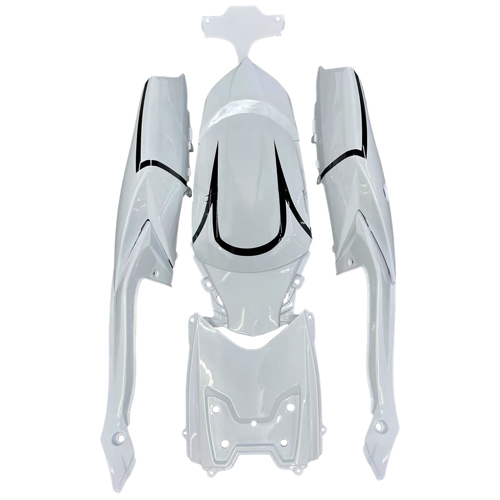 Amotopart 2008-2010 Suzuki GSXR 600/750 K8 White with Black Accent Fairing Kit