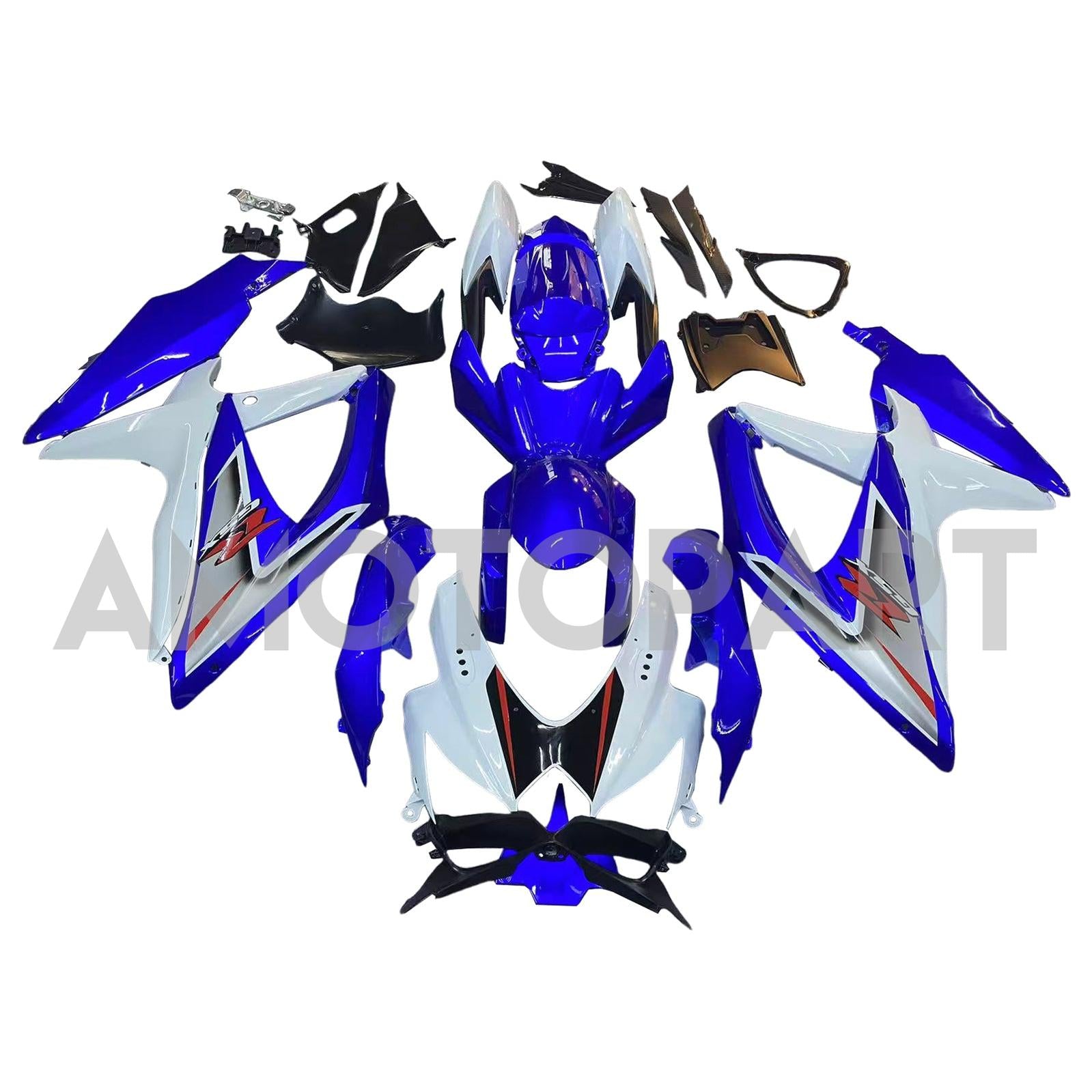 Amotopart Suzuki 2008-2010 Gsxr 600/750 Blue White Fairing Kit