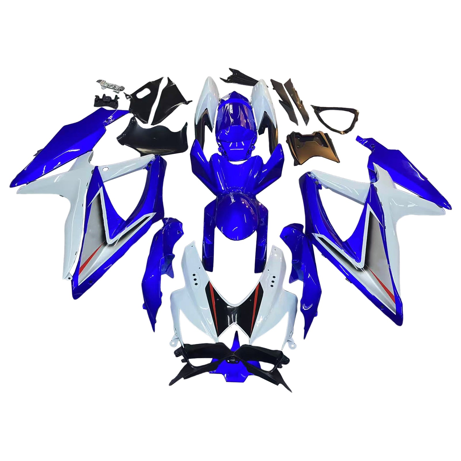 Amotopart 2008-2010 GSXR 600750 Suzuki Fairing White & Blue Kit
