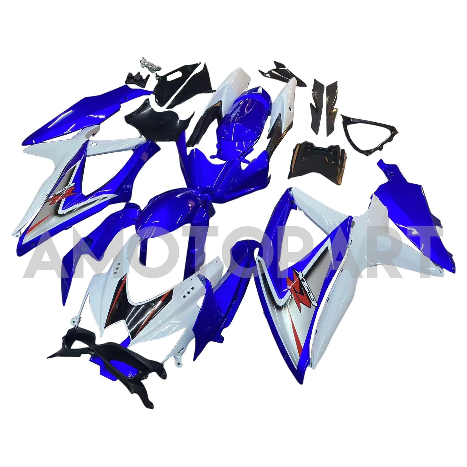 Amotopart Suzuki 2008-2010 Gsxr 600/750 Blue White Fairing Kit