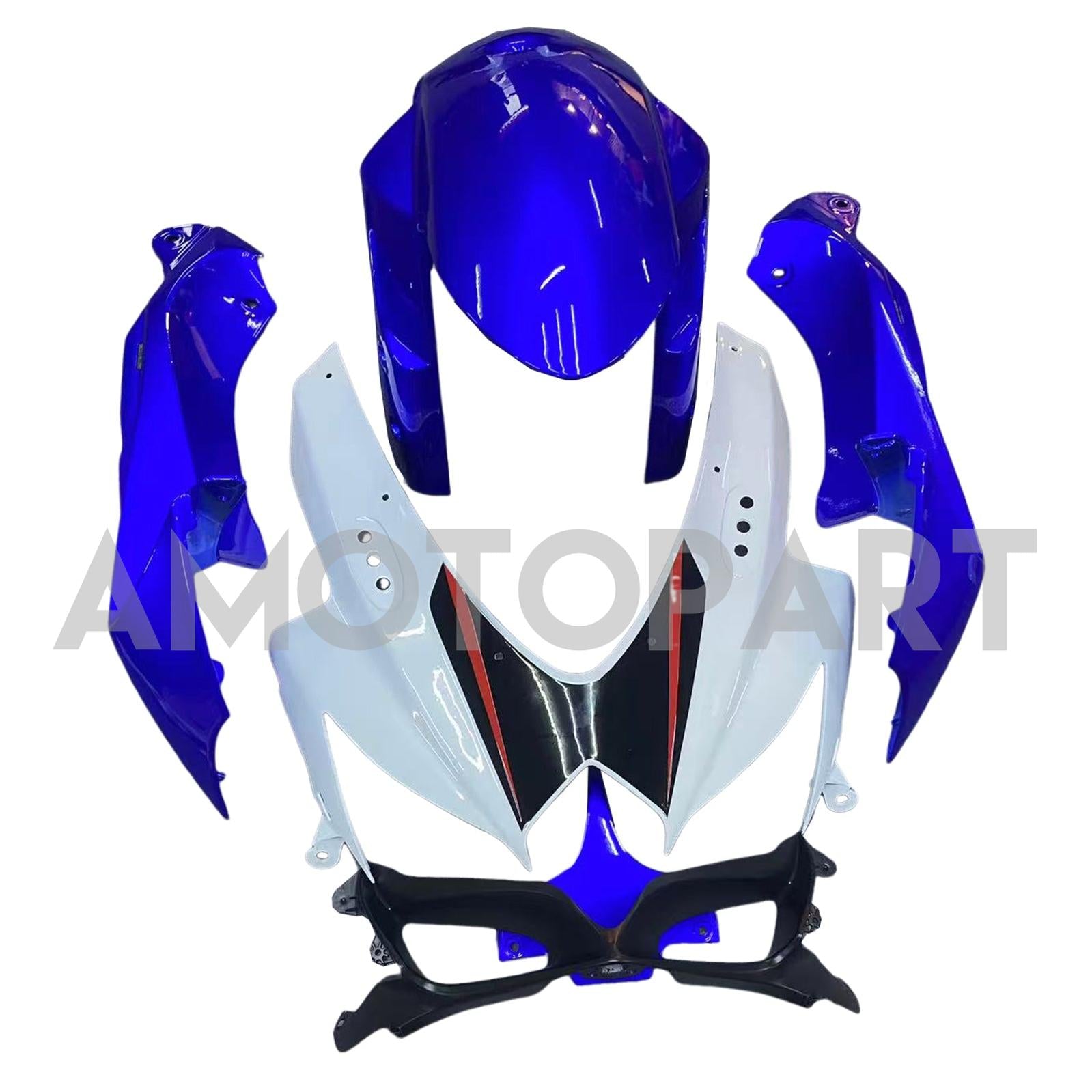 Amotopart Suzuki 2008-2010 Gsxr 600/750 Blue White Fairing Kit