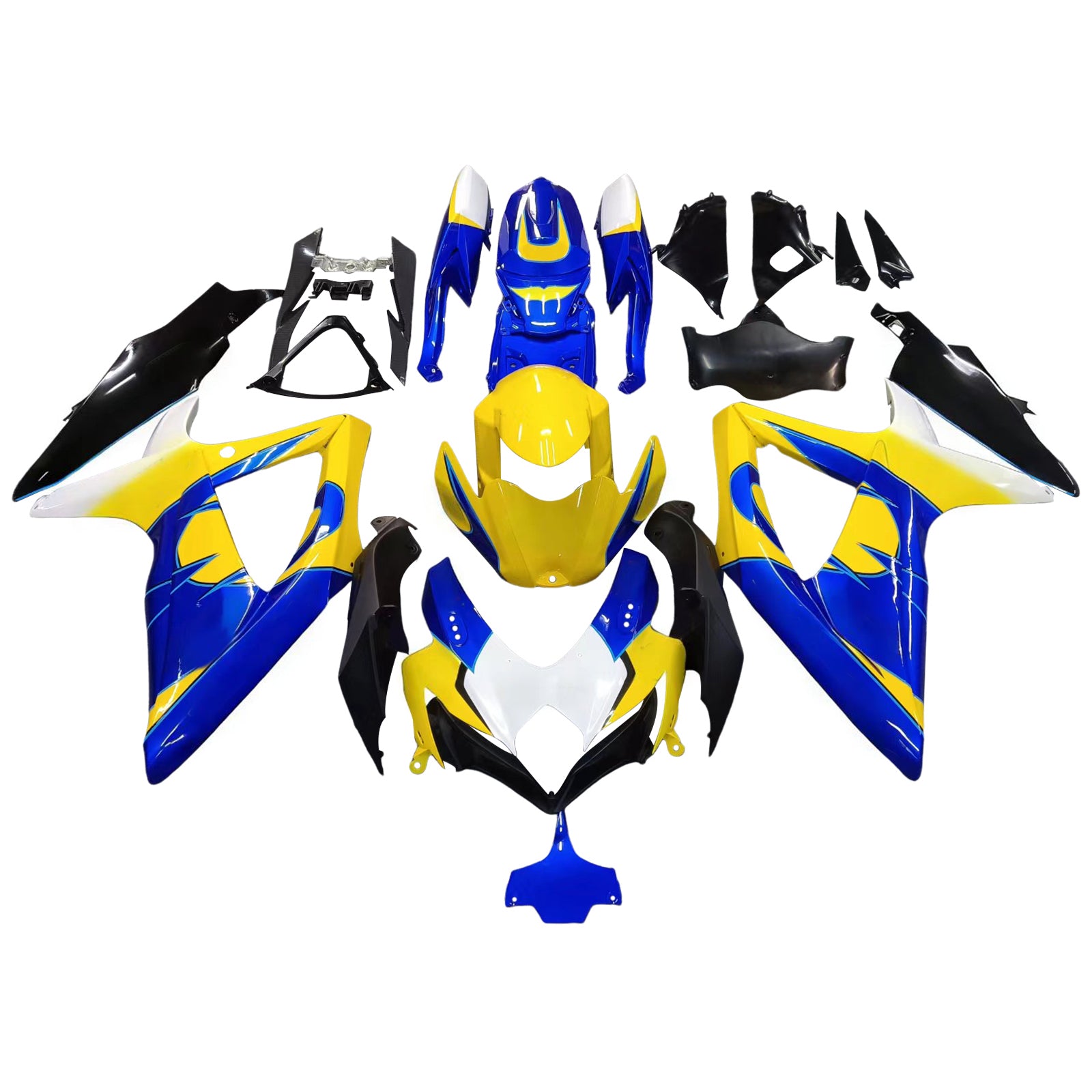 Amotopart Kit carena blu e giallo Suzuki GSXR 600/750 K8 2008-2010