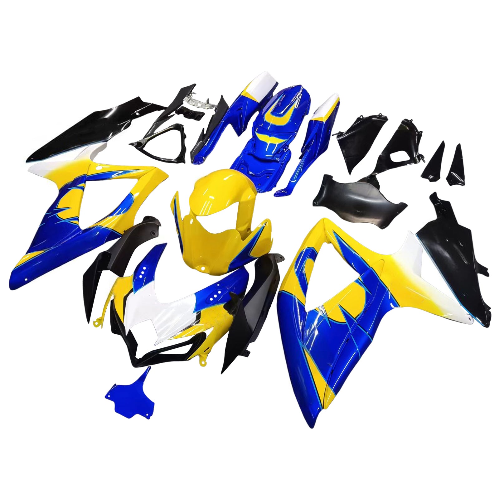 Amotopart Kit carena blu e giallo Suzuki GSXR 600/750 K8 2008-2010