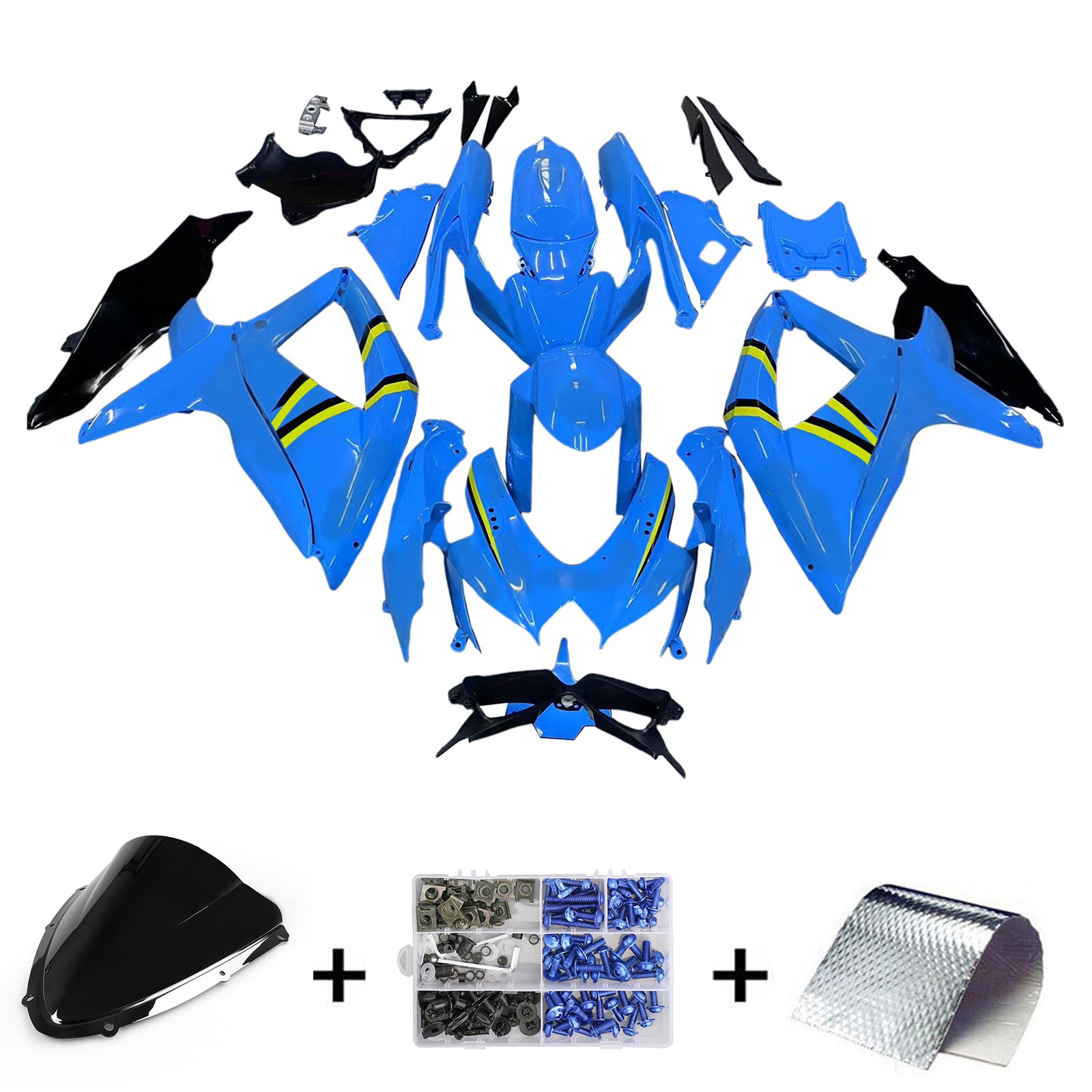Amotopart 2008-2010 Suzuki GSXR 600/750 Blue Fairing Kit