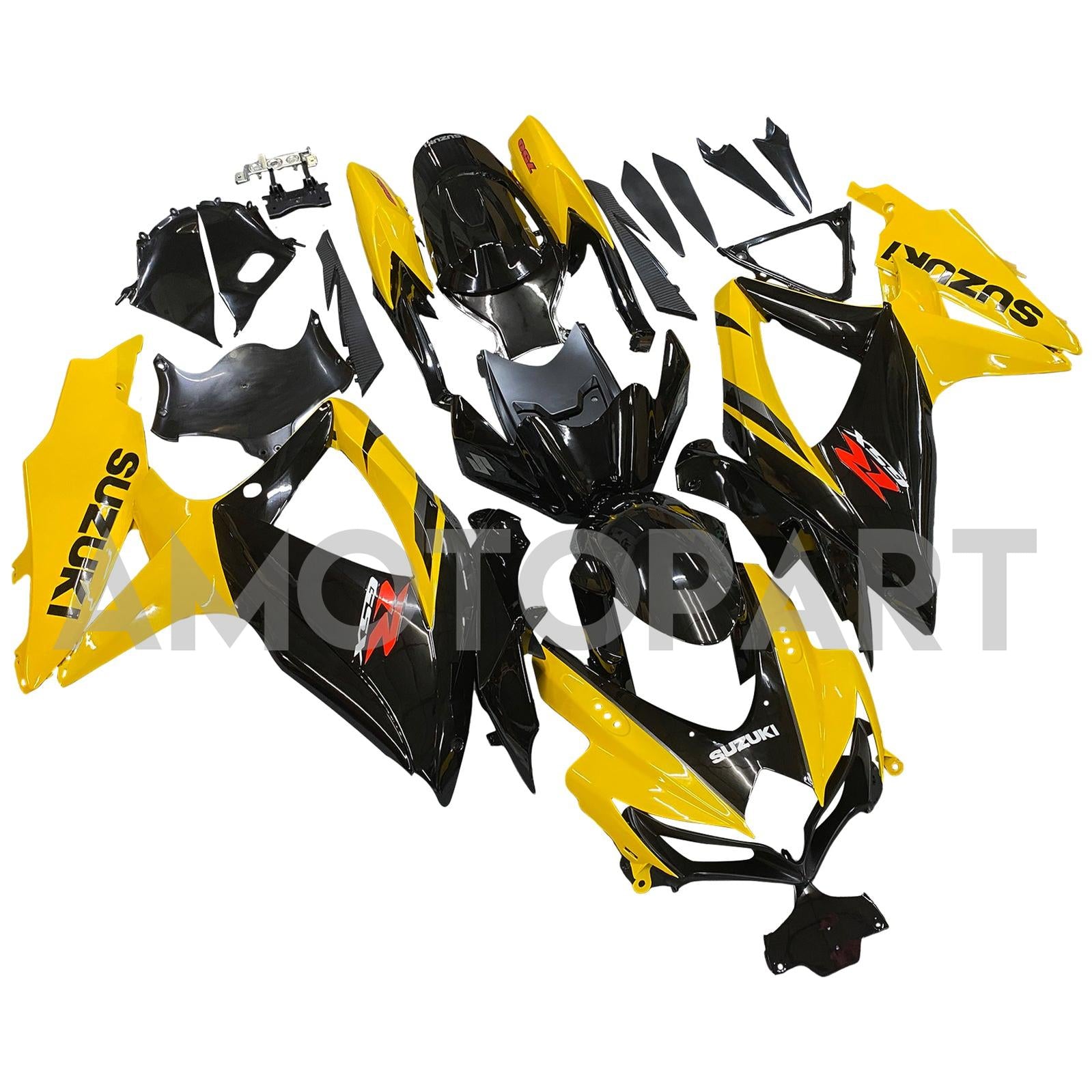 Amotopart 2008-2010 Suzuki GSXR 600/750 K8 Yellow&Black Fairing Kit