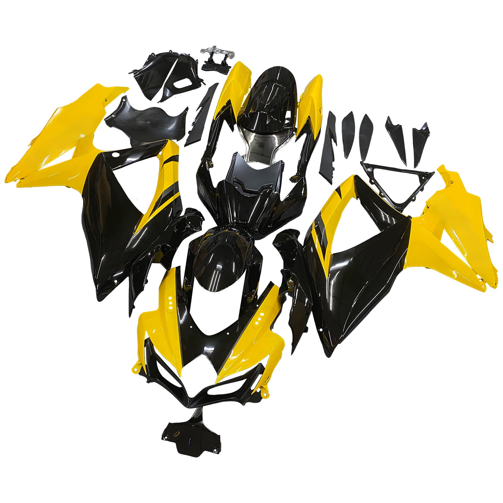 Amotopart 2008-2010 Suzuki GSXR 600/750 K8 Yellow & Black Fairing Kit