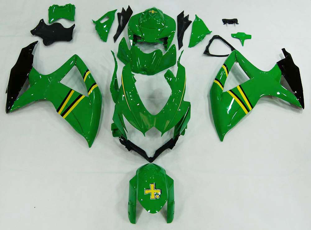 Amotopart 2008-2010 Suzuki GSXR 600/750 Nero & Kit carena Verde