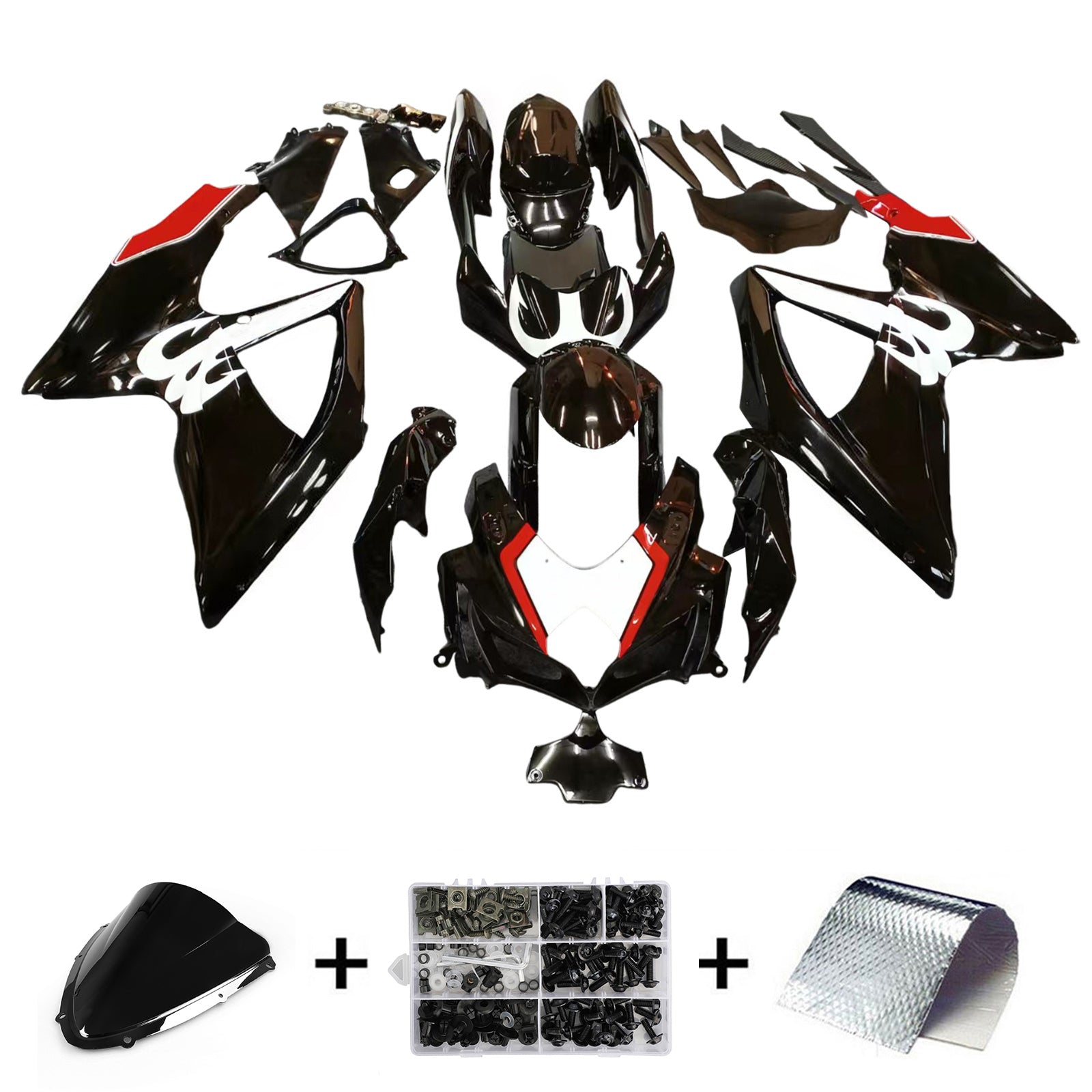 Amotopart 2008-2010 Suzuki GSXR 600/750 Black Fairing Kit