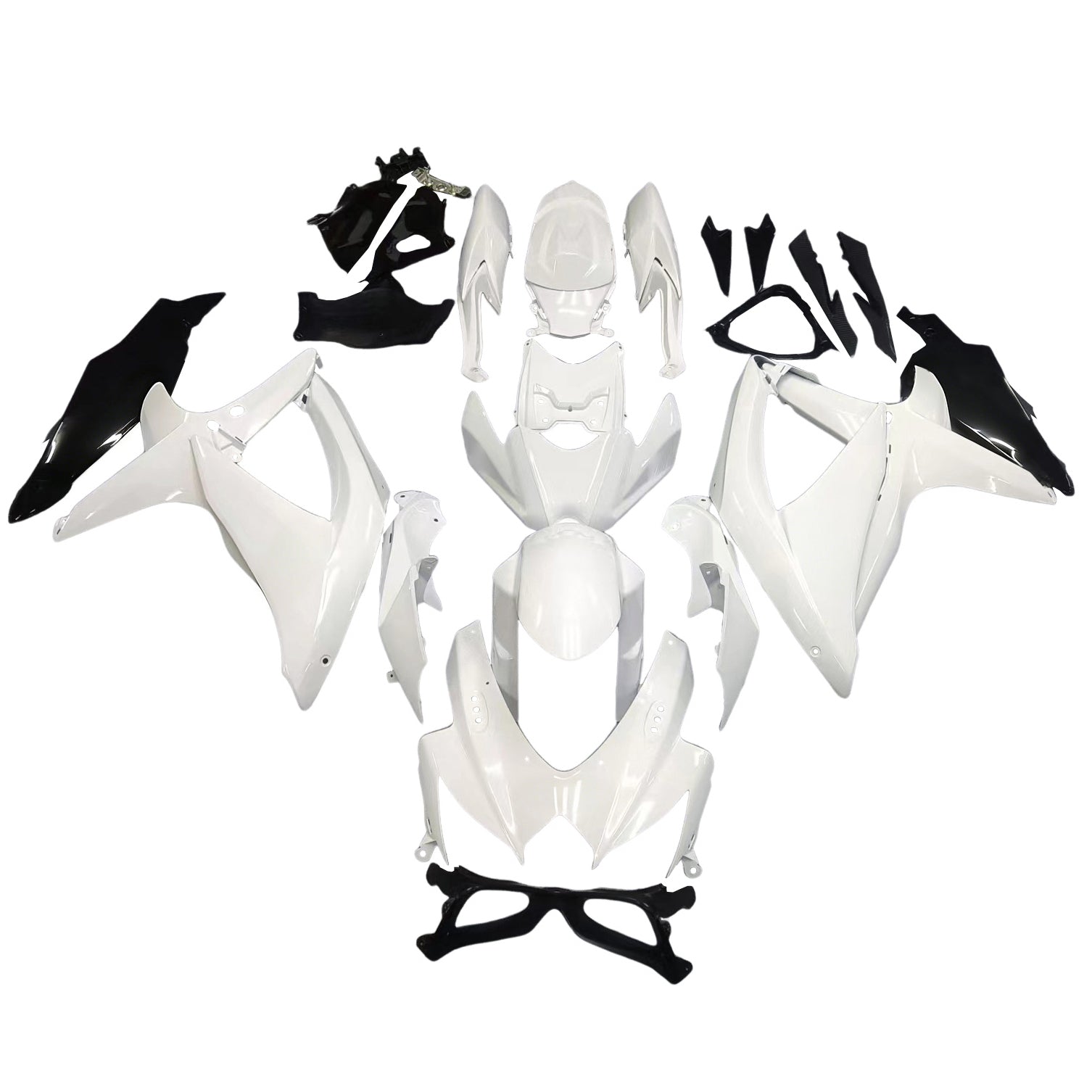 Amotopart 2008-2009 Suzuki GSXR 600/750 White Fairing Zestaw