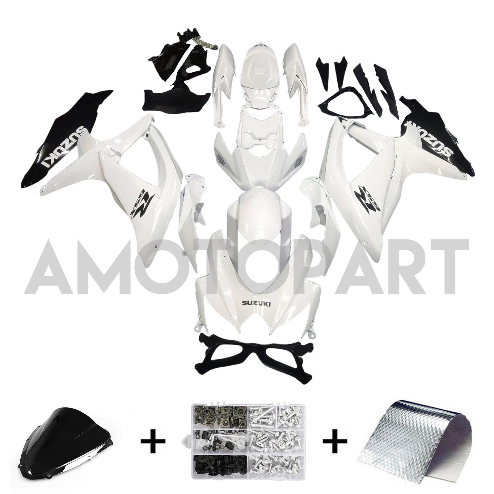 Amotopart 2008-2009 スズキ GSXR 600/750 ホワイト フェアリングキット