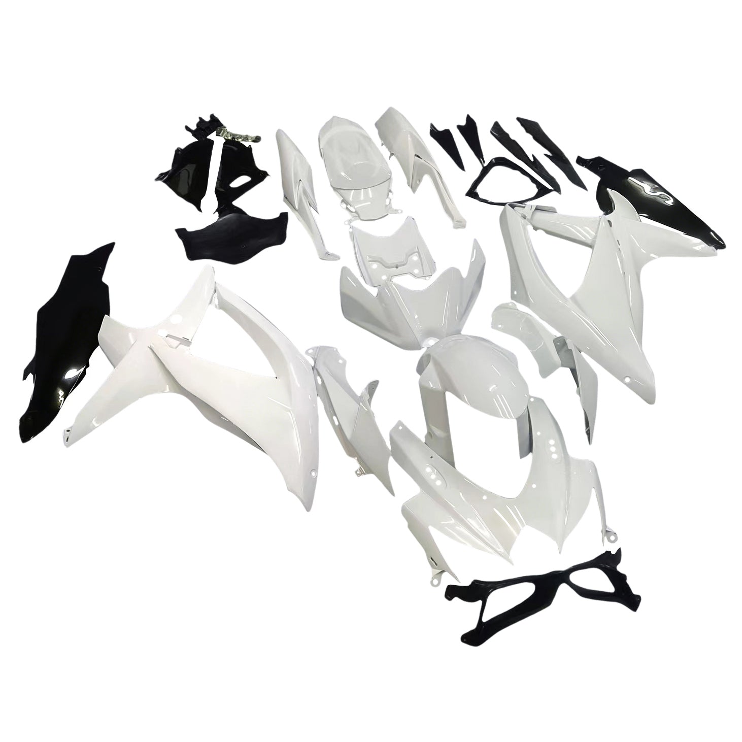 Amotopart 2008-2009 Suzuki GSXR 600/750 White Fairing Zestaw