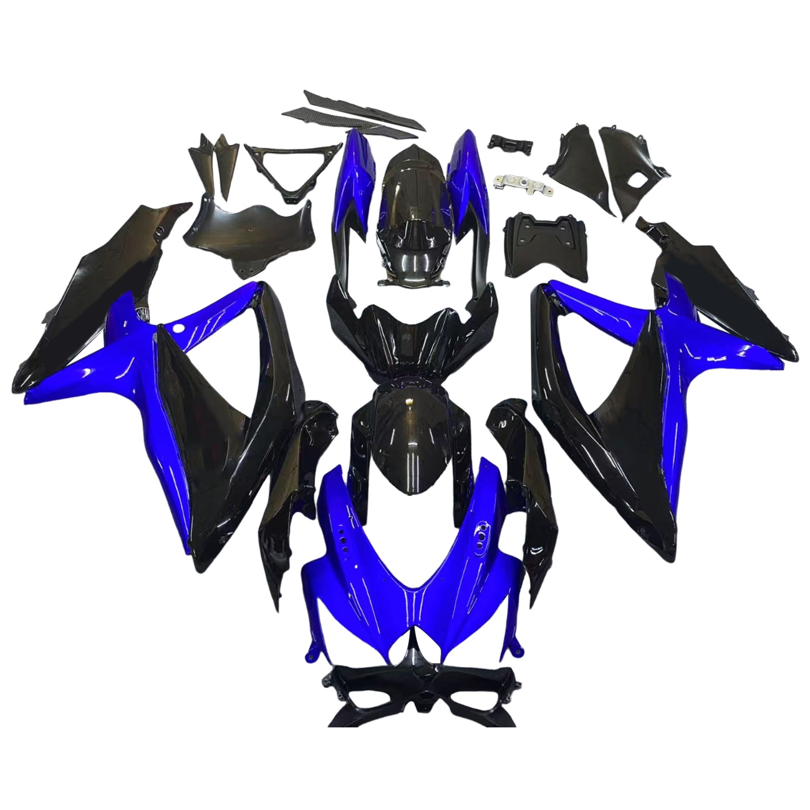 Amotopart 2008–2009 Suzuki GSXR 600/750 Schwarz Blau Verkleidungsset