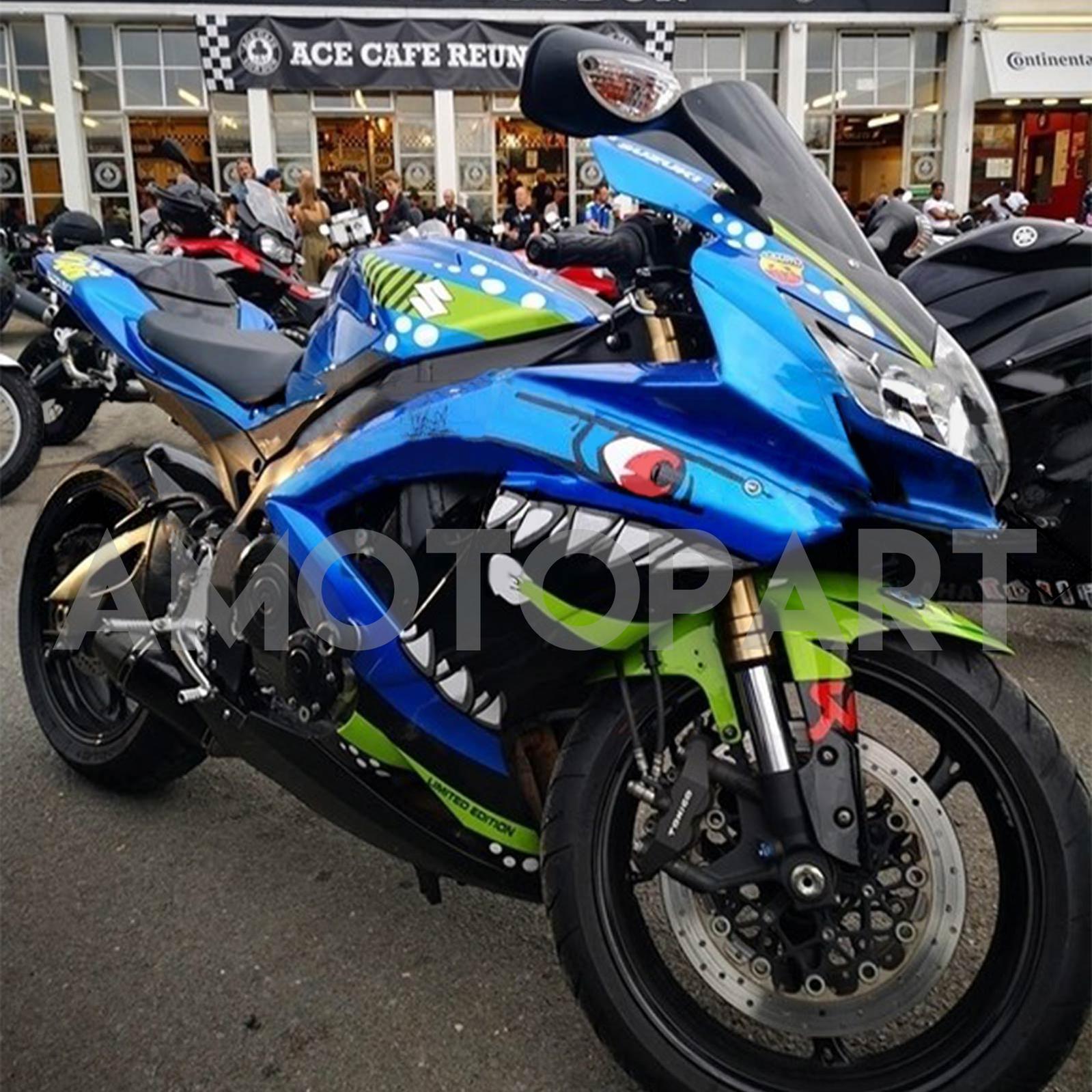 Amotopart 2008-2010 Suzuki GSXR600/750 Fairing Blue&Green Monster Kit