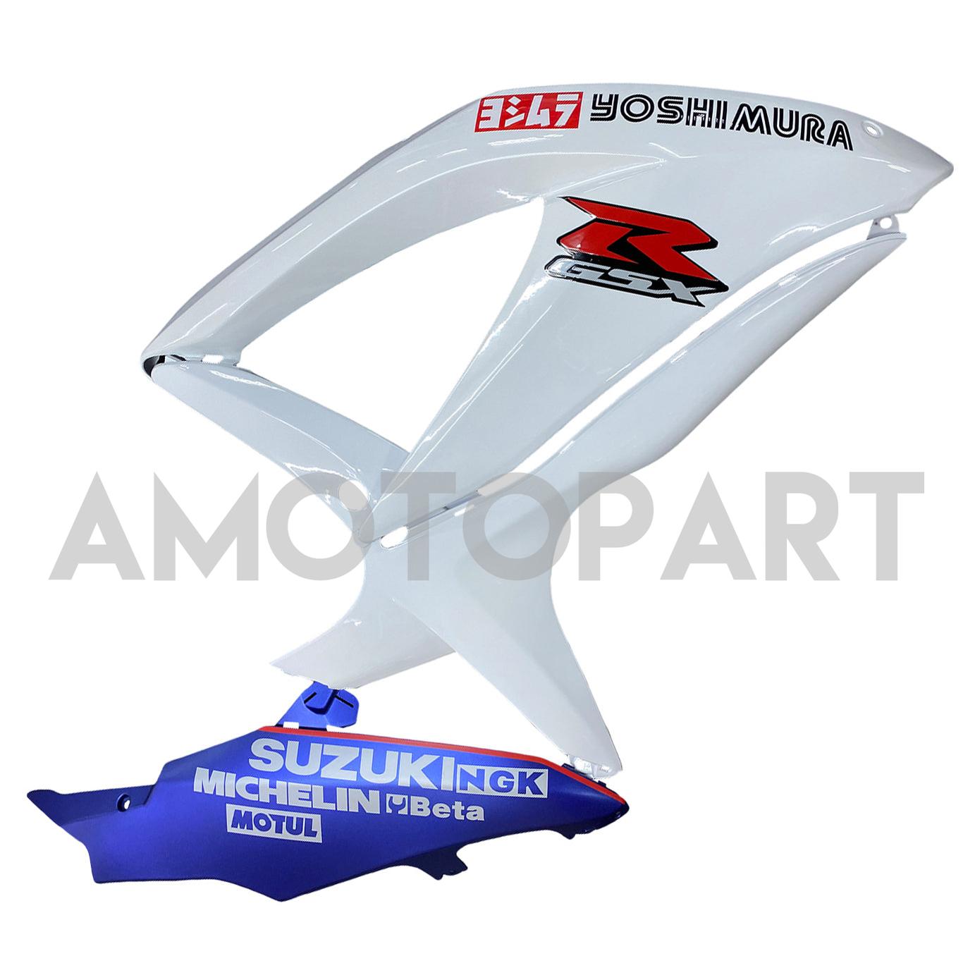 Amotopart 2008-2010 Suzuki GSXR600/750 Fairing White&Matte Dark Blue Kit