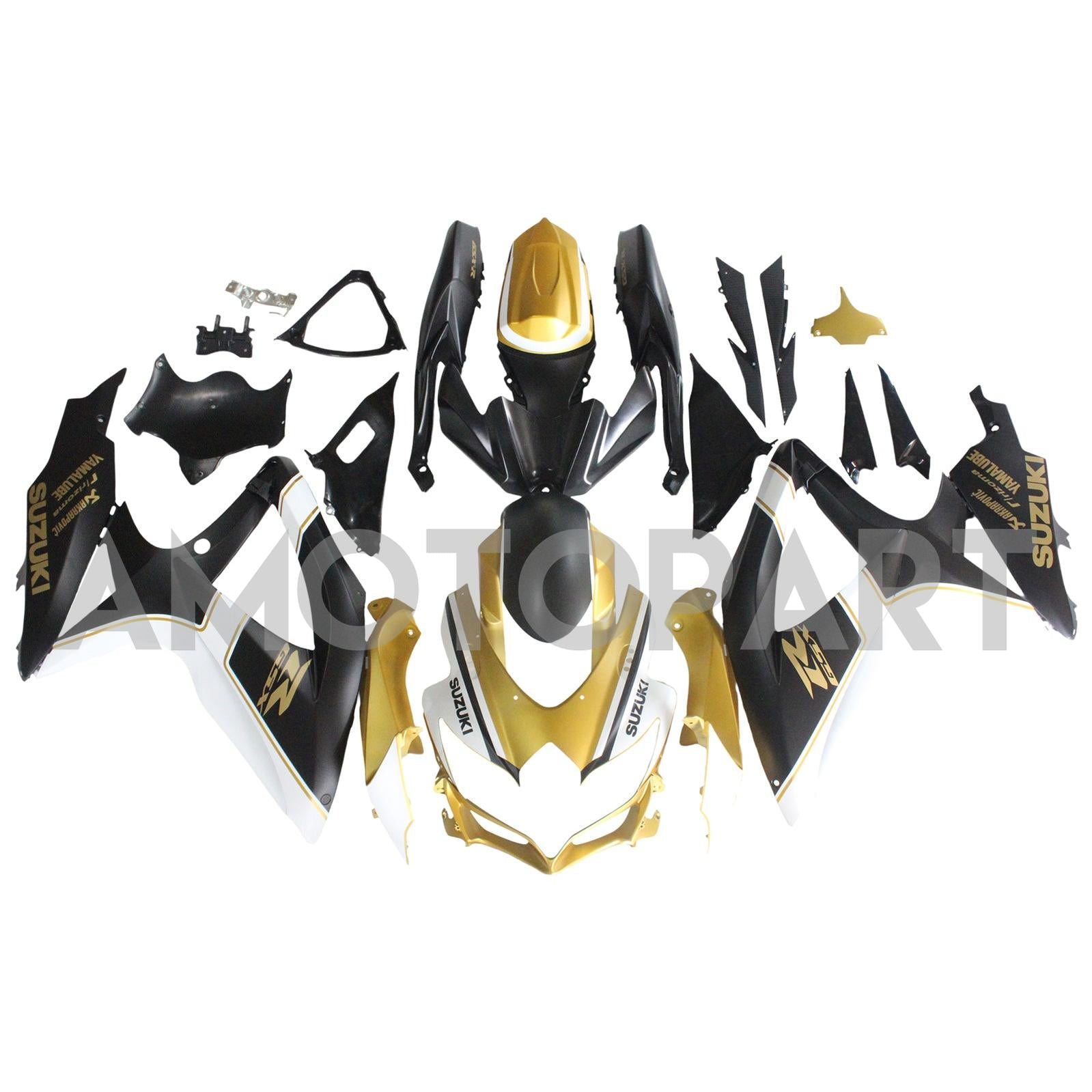 Amotopart 2008-2010 Suzuki GSXR600/750 Fairing Black & Gold Kit