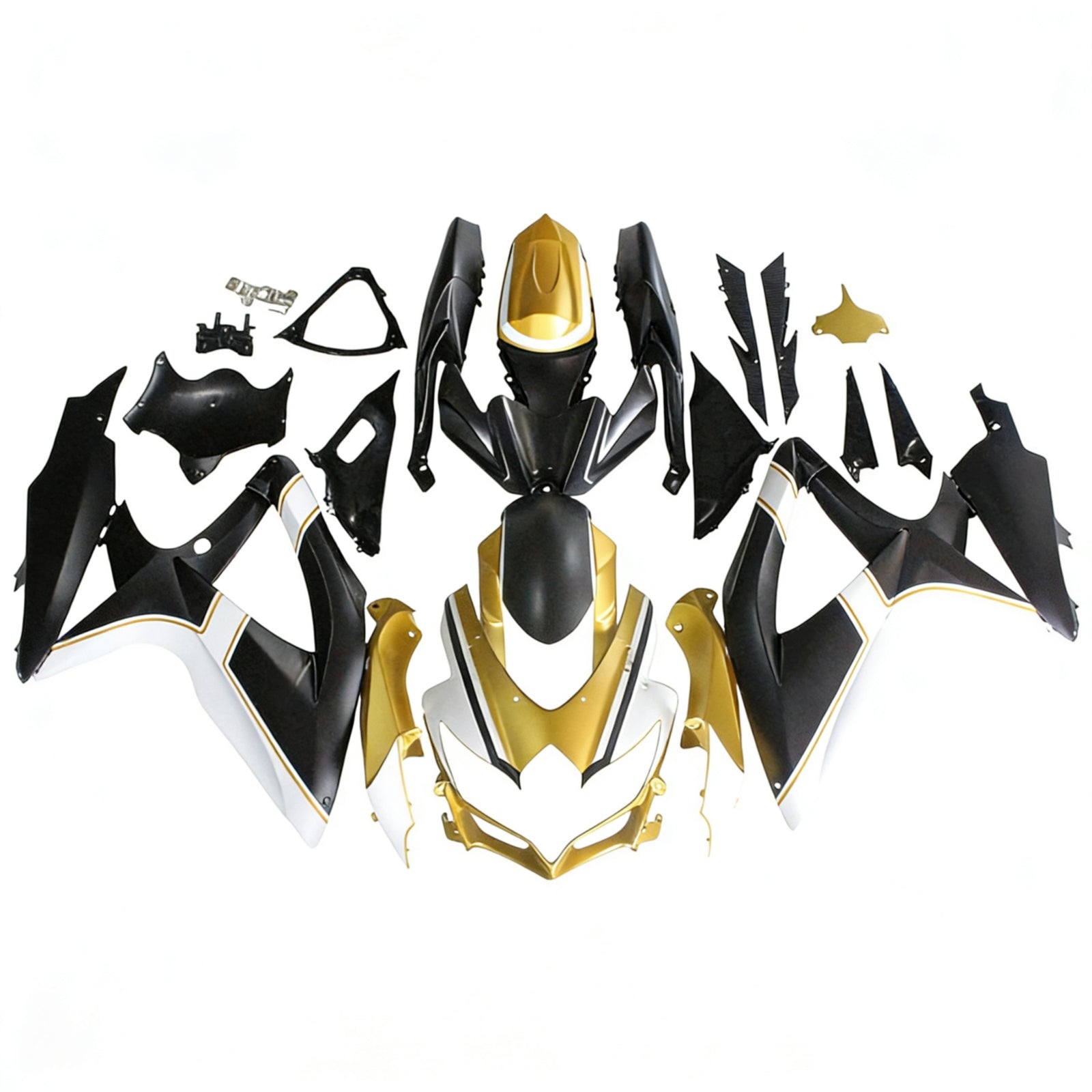 Amotopart 2008-2010 Suzuki GSXR600/750 Fairing Black&Gold Kit