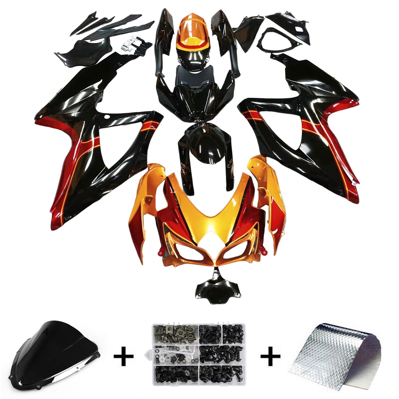 AMOTOPART 2008-2010 SUZUKI GSXR600/750 KUILING GOUD & RODE KIT