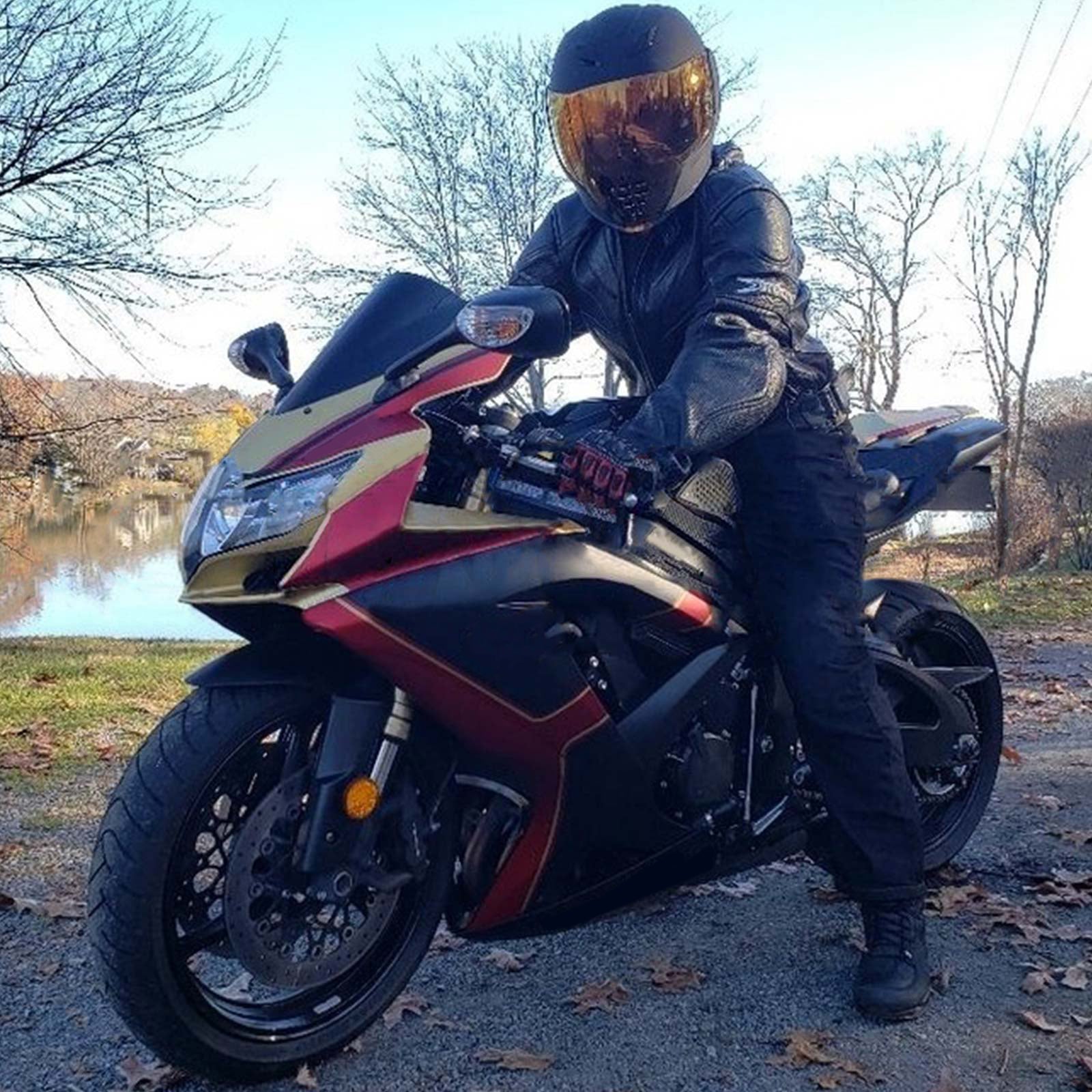 Amotopart 2008-2010 Suzuki GSXR600/750 Fairing Gold & Red Kit