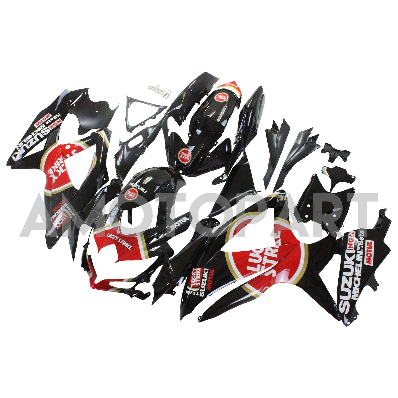Amotopart 2008-2010 Suzuki GSXR600/750 Fairing Lucky Strike Red&Black Kit