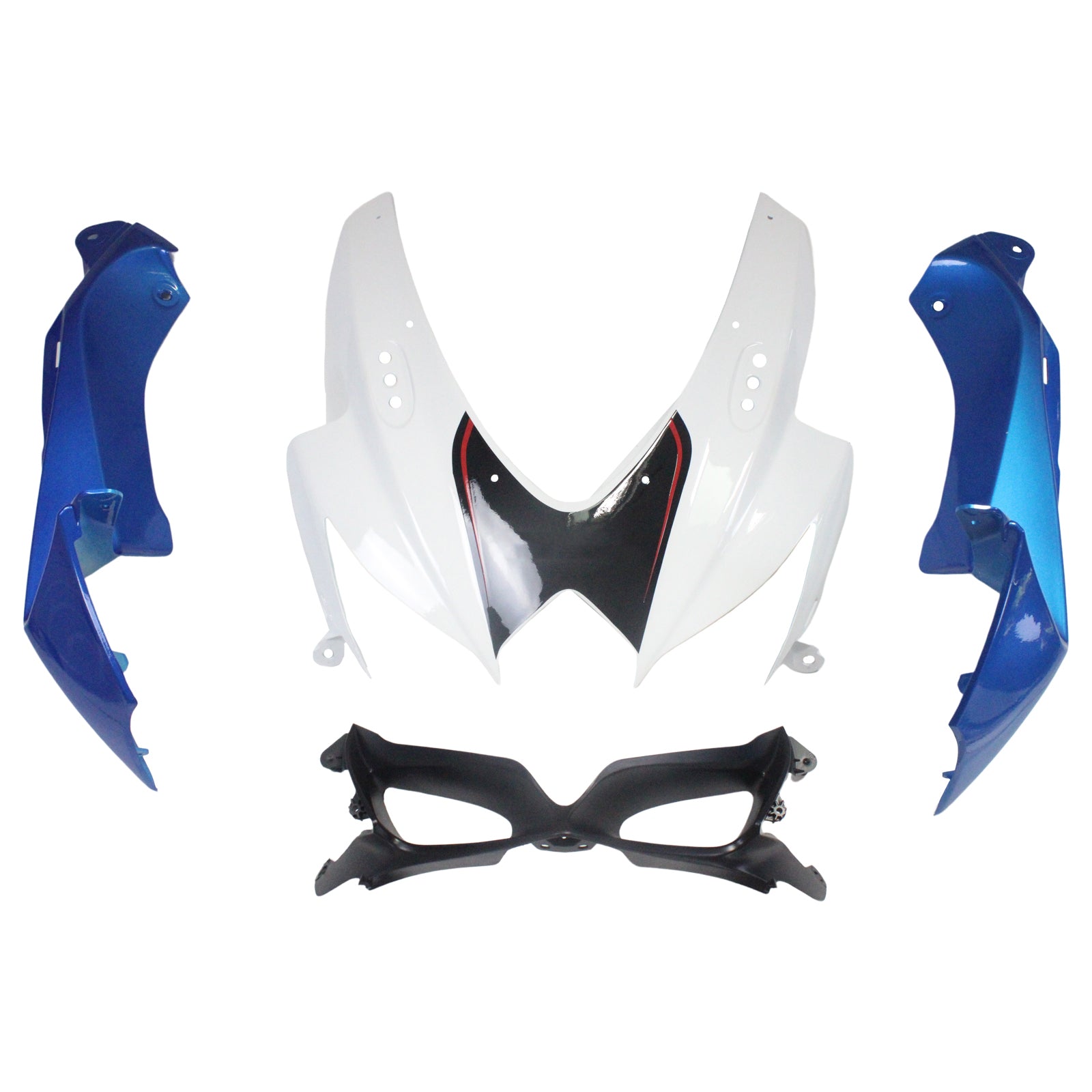 Amotopart 2008-2010 Suzuki GSXR600/750 Fairing White&Blue style2 Kit