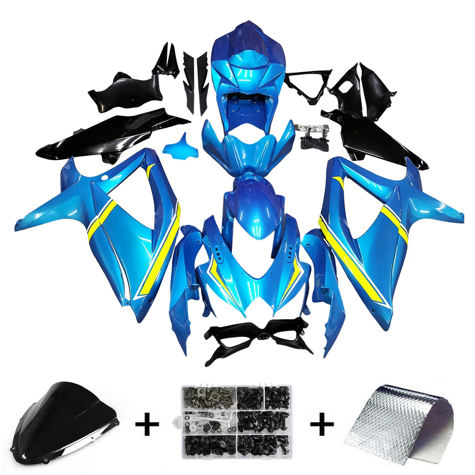 Amotopart 2008-2010 Suzuki GSXR600/750 Gloss Blue Fairing Kit