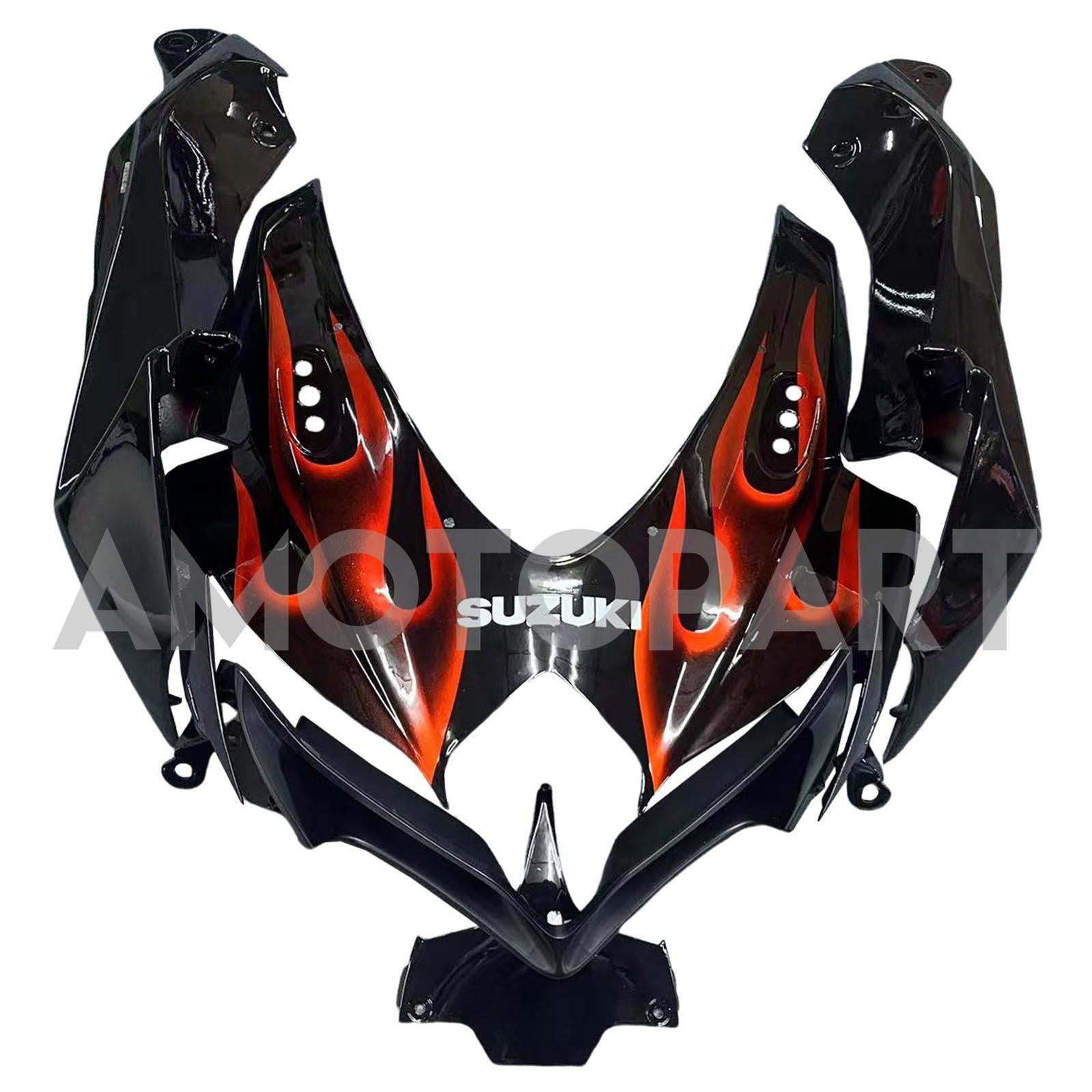 Amotopart 2008-2010 Suzuki GSXR600/750 Fairing Black&Orange Fire Kit