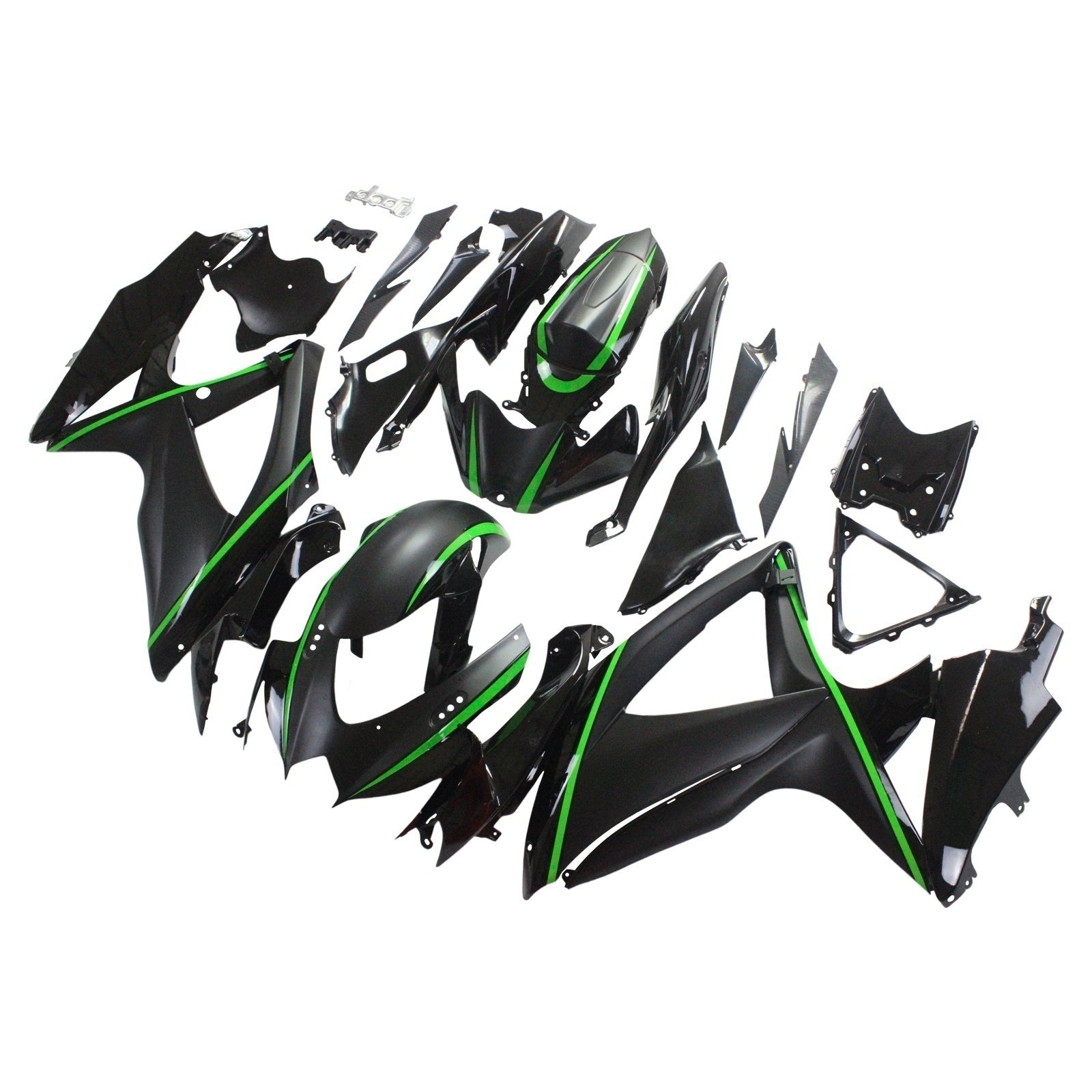 Amotopart 2008-2010 Suzuki GSXR600/750 Fairing Matte Black & Green Kit