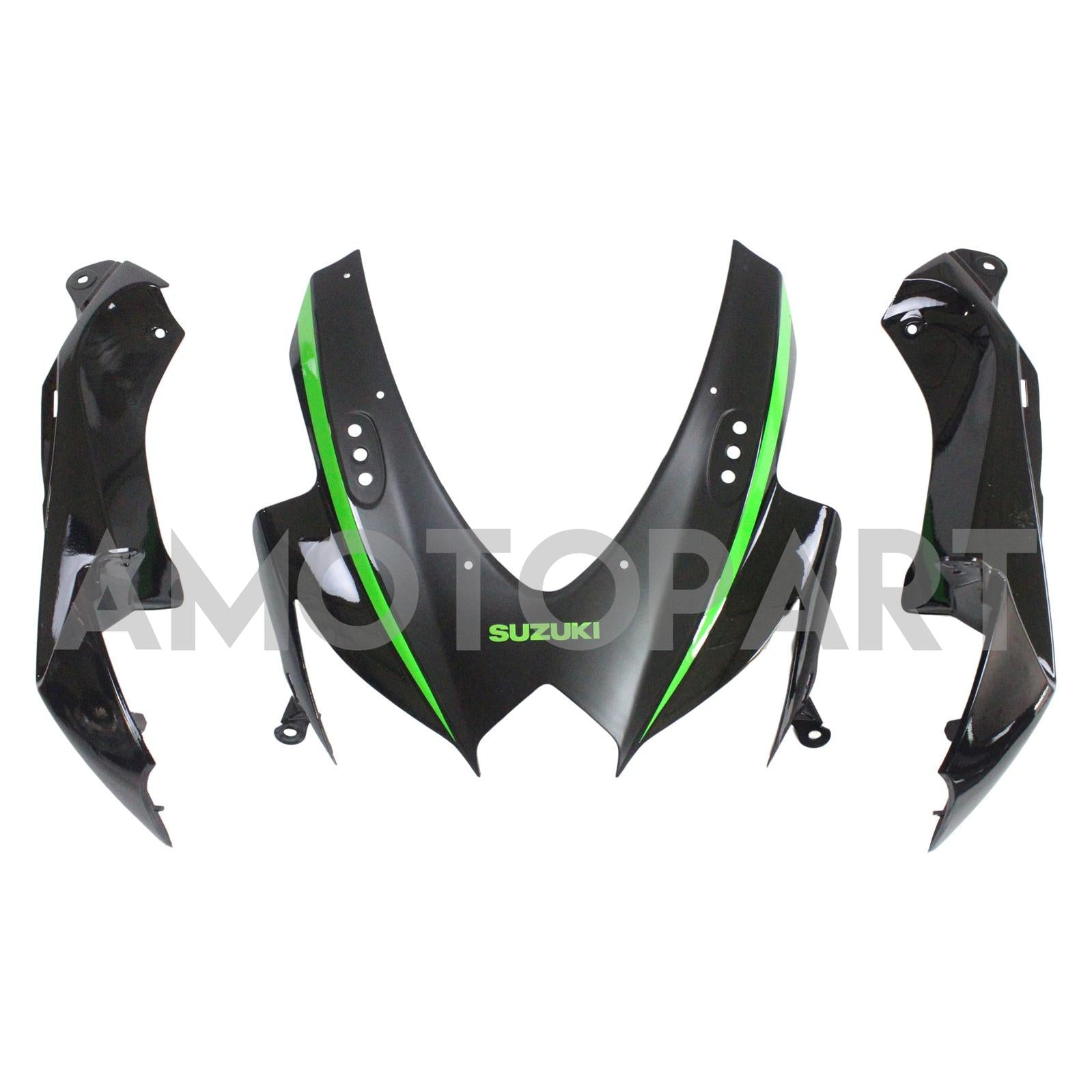 Amotopart 2008–2010 Suzuki GSXR600/750 Verkleidung, mattschwarz&Grünes Kit