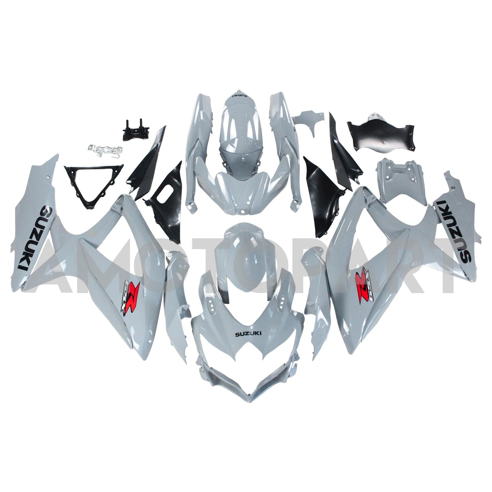 Amotopart 2008-2010 Suzuki GSXR600/750 Fairing Gloss Grey Kit