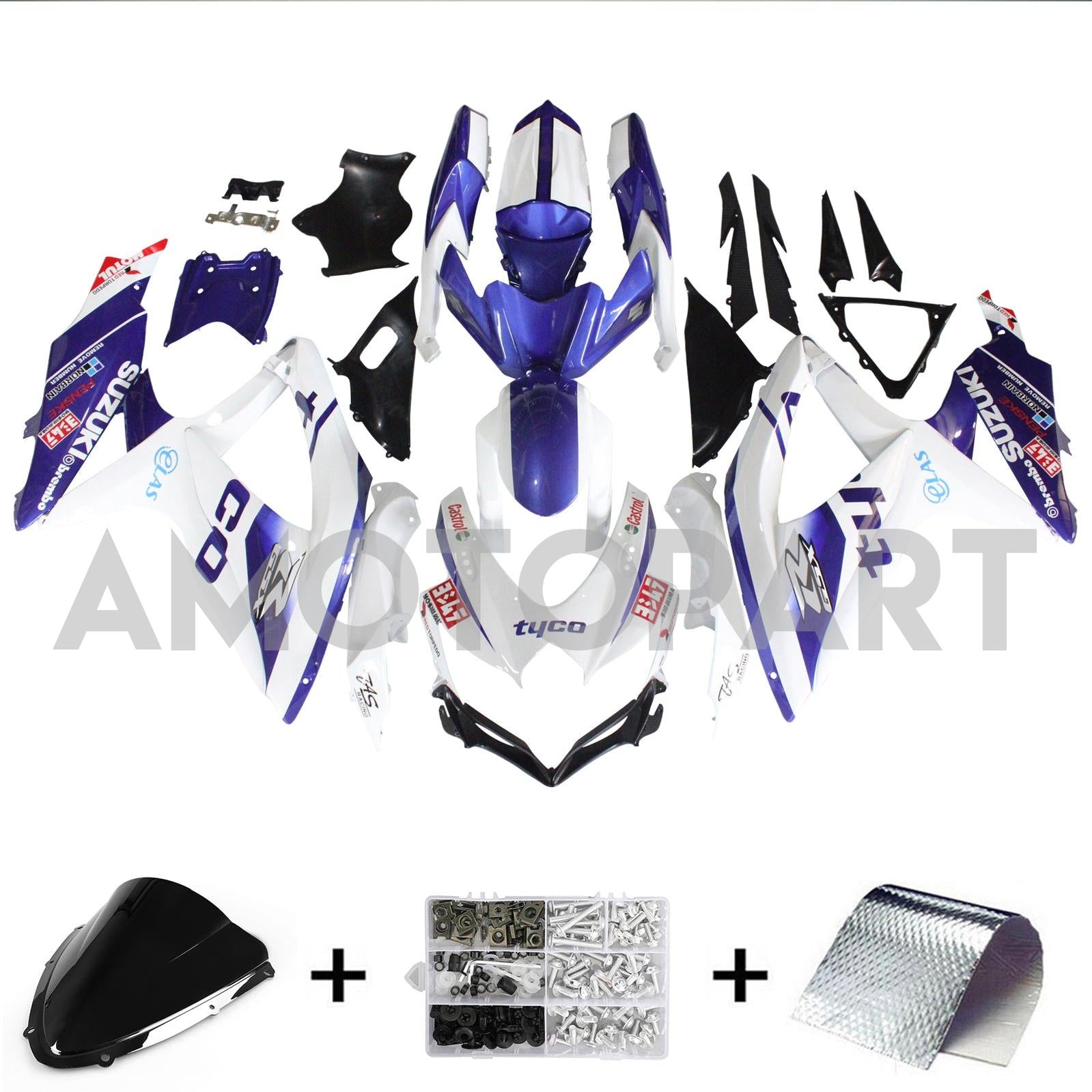 Amotopart 2008-2010 Suzuki GSXR 600/750 Collection de kit de carénage deux