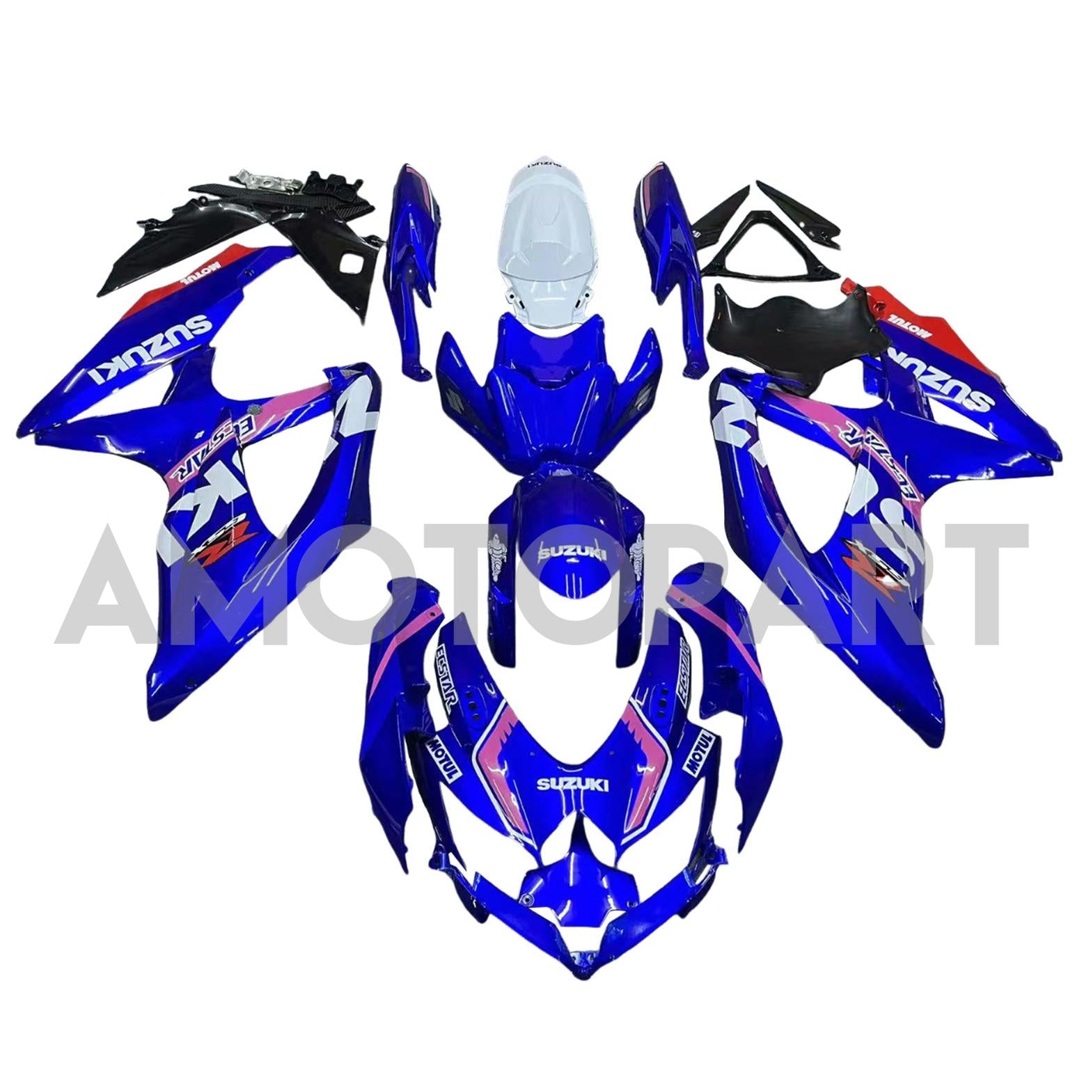 Amotopart 2008-2010 Suzuki GSXR600/750 Fairing Blue&Pink Kit