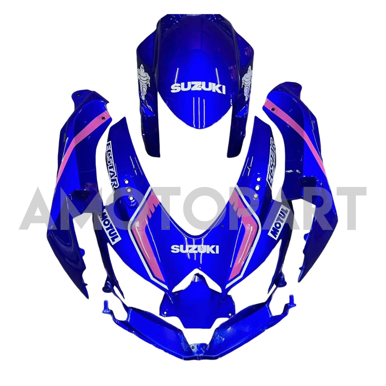 Amotopart 2008-2010 Suzuki GSXR600/750 Fairing Blue&Pink Kit