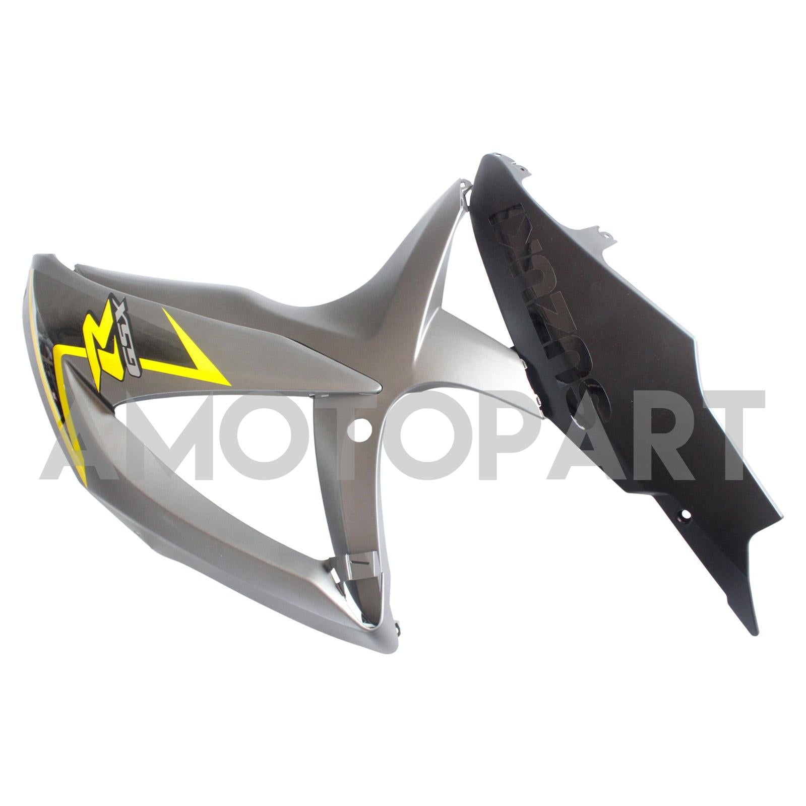 Amotopart 2008-2010 Suzuki GSXR600/750 Fansing Matte Dark Grey & Yellow Kit