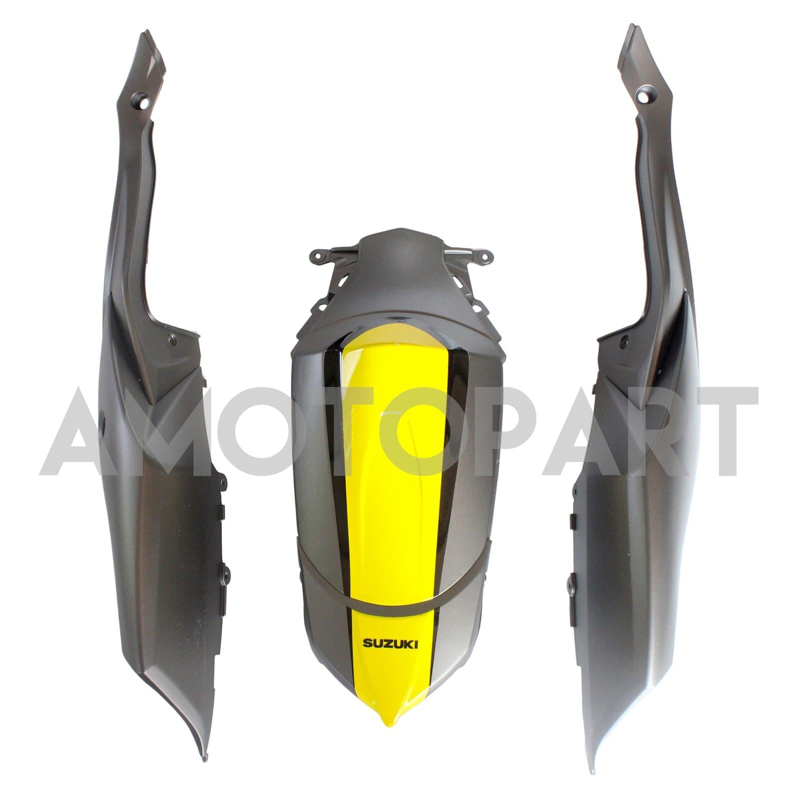 Amotopart 2008-2010 Suzuki GSXR600/750 Fansing Matte Dark Grey & Yellow Kit