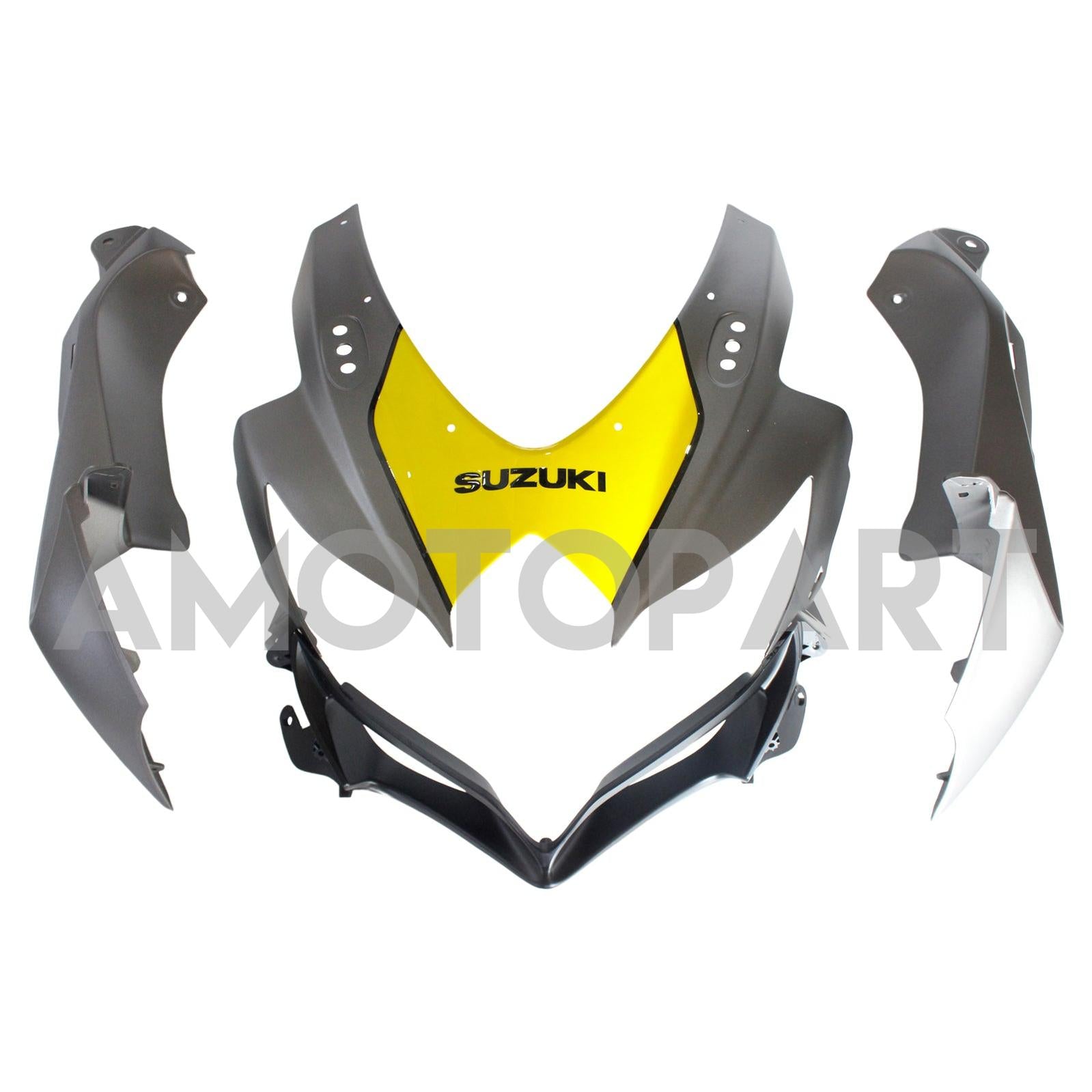 Amotopart 2008-2010 Suzuki GSXR600/750 Fansing Matte Dark Grey & Yellow Kit