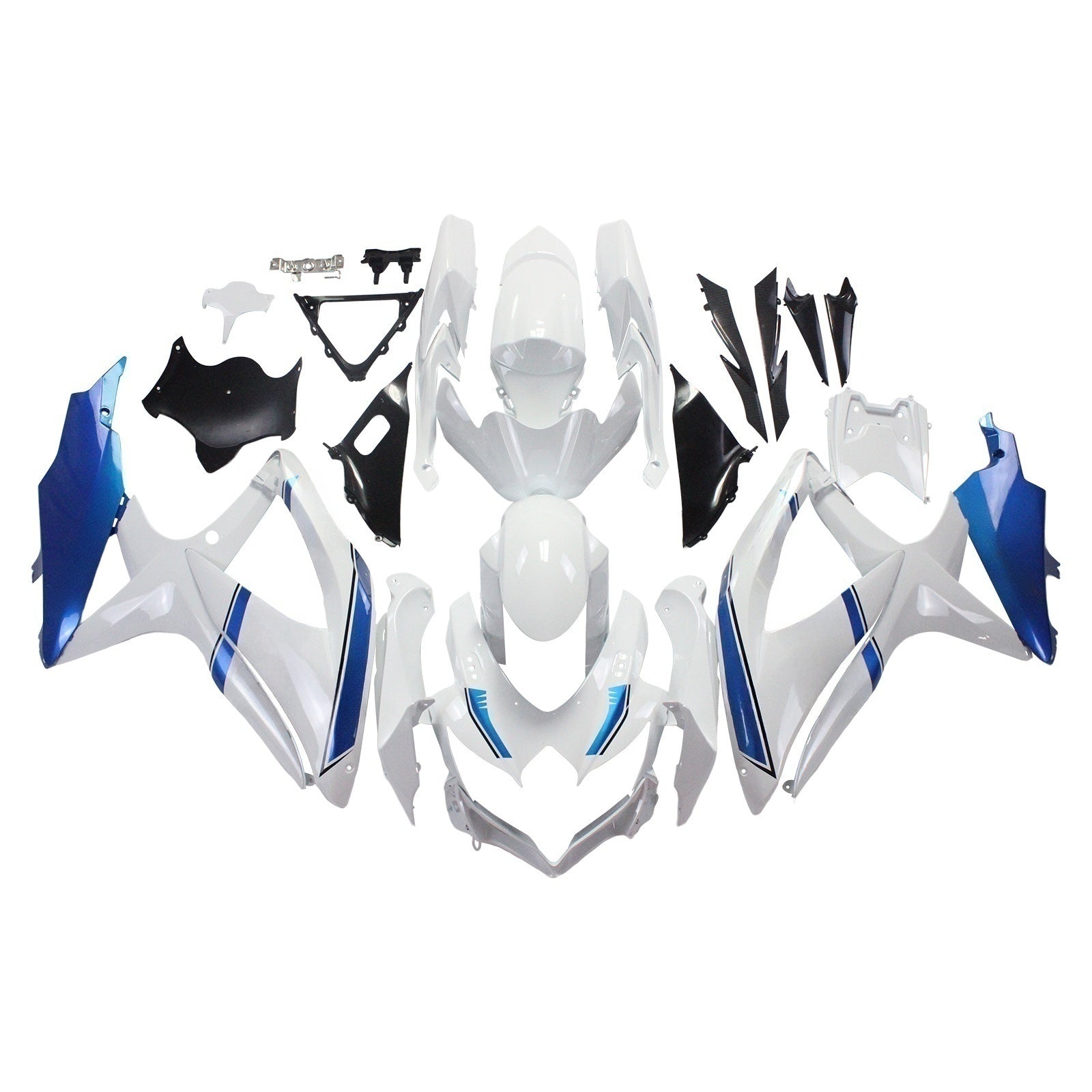 Amotopart 2008-2010 Suzuki GSXR600/750 Fairing White&Blue Kit