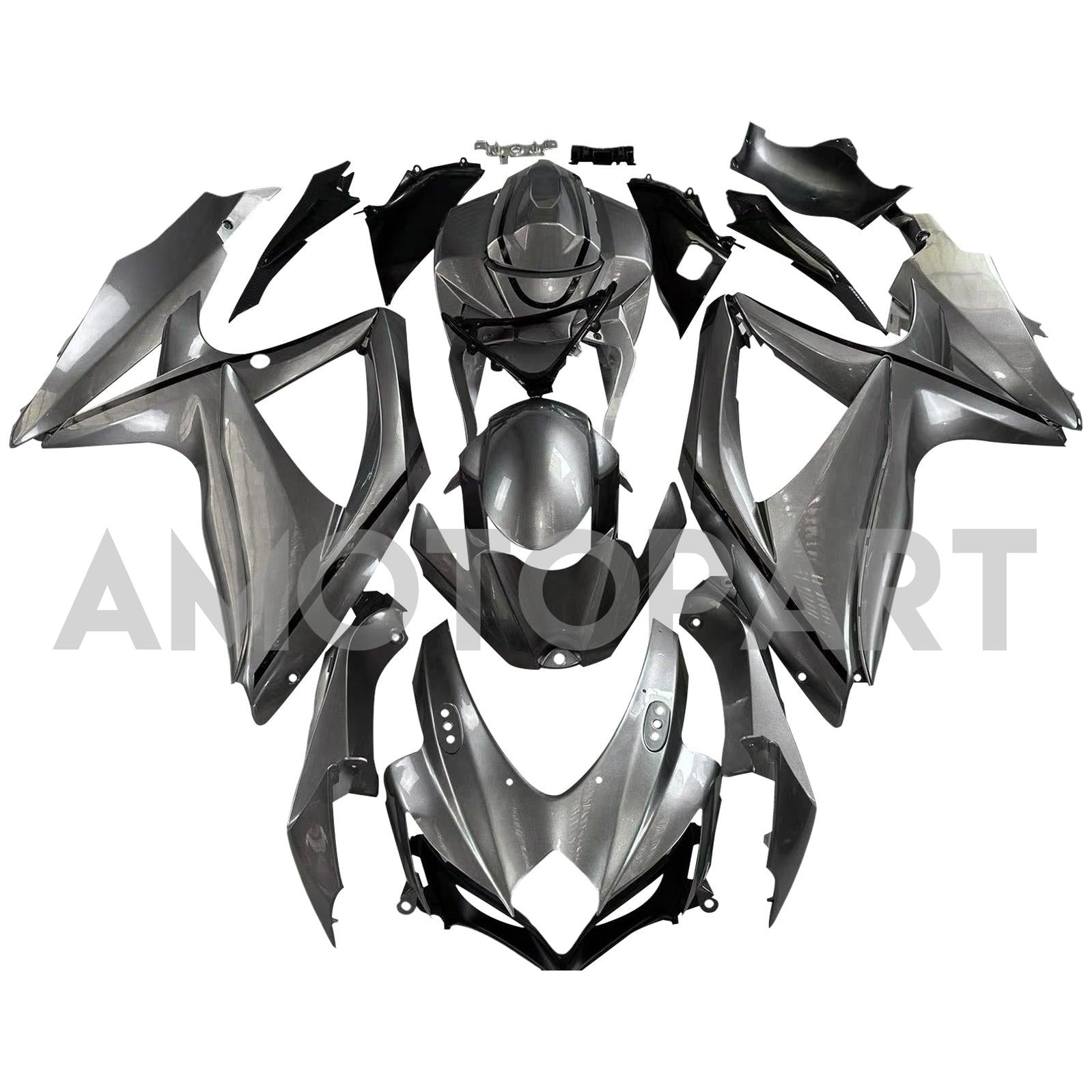 Amotopart 2008-2010 Suzuki GSXR600/750 Fairing Dark Grey Kit