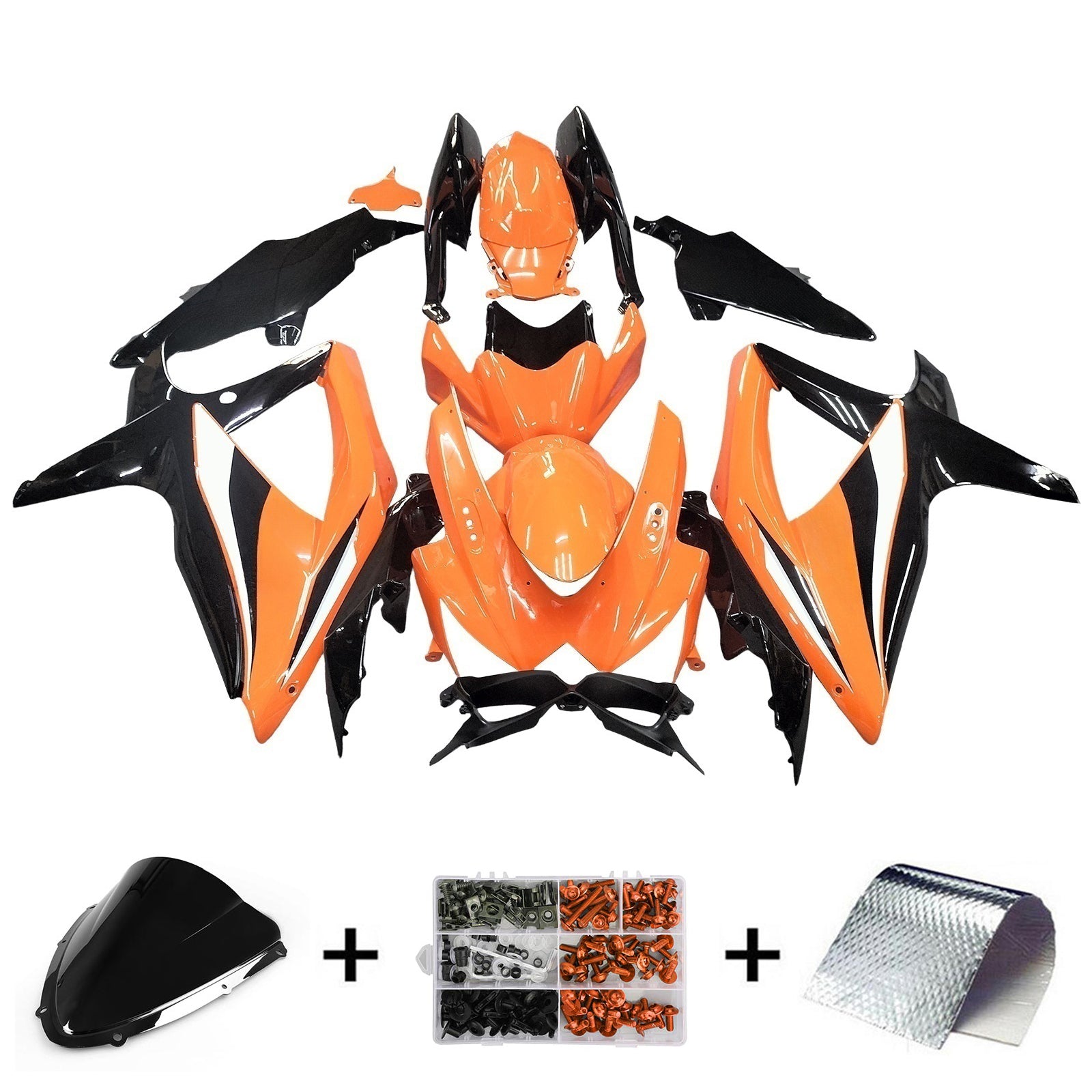 Amotopart 2008-2010 Suzuki GSXR600/750 Fairing Orange&Black Kit