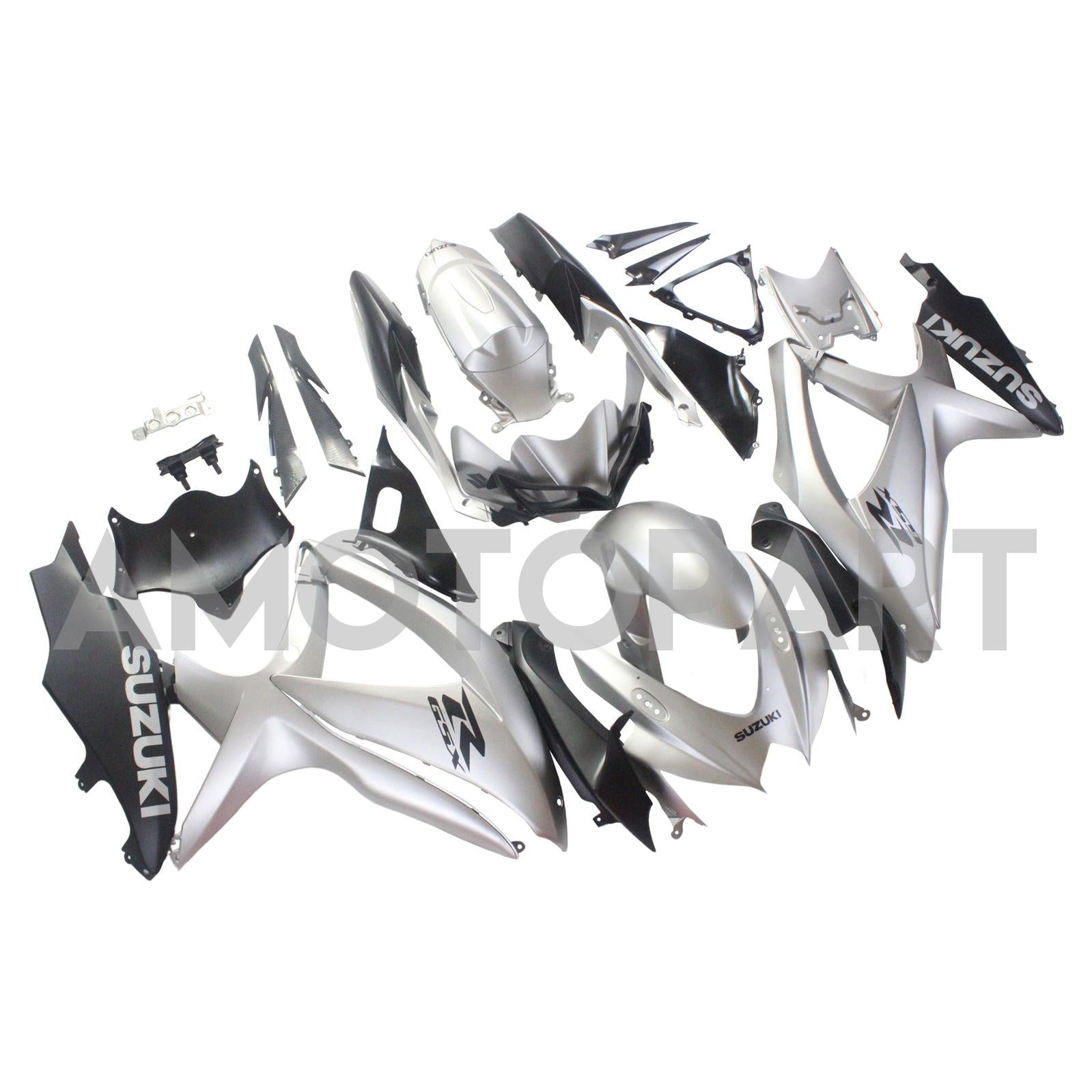 AMOTOPT 2008-2010 Suzuki GSXR600/750 Fansing Gray & Sliver Style 3 Kit
