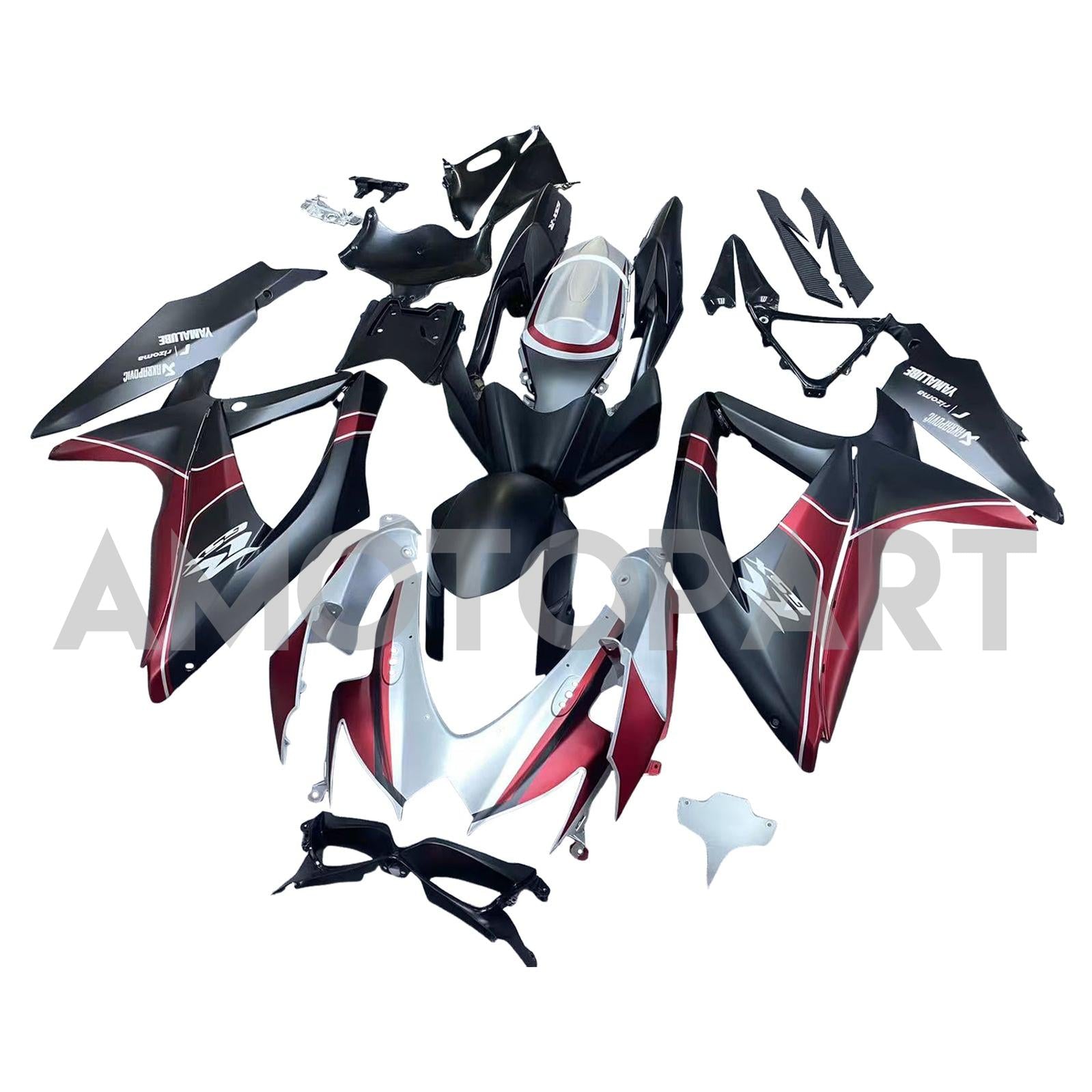 Amotopart 2008–2010 Suzuki GSXR 600/750 K8, mattrot&Schwarzes Verkleidungskit