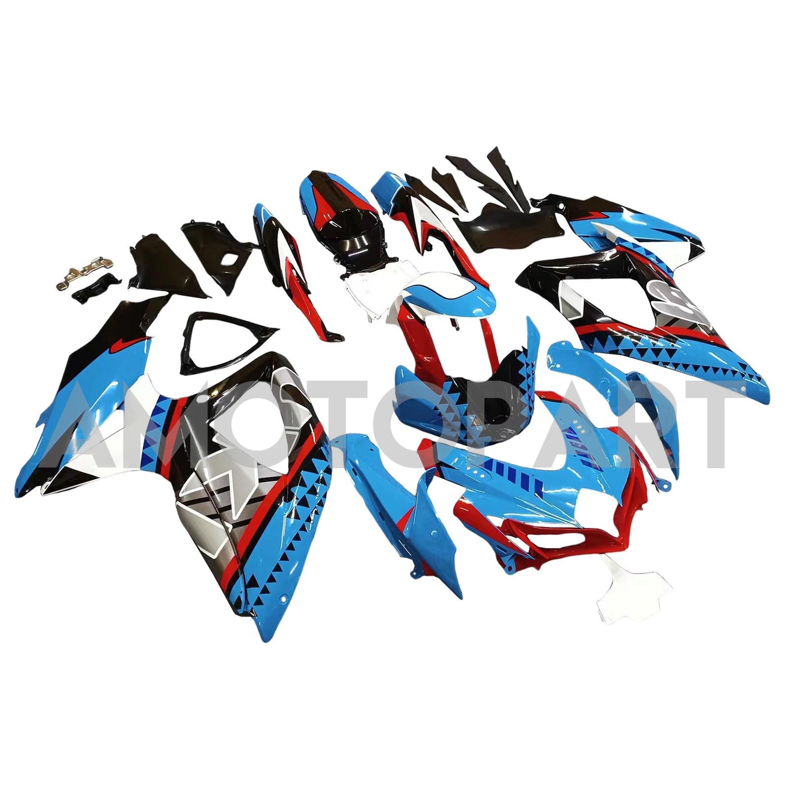 Amotopart 2008-2010 スズキ GSXR 600/750 K8 ブルー&レッド フェアリングキット