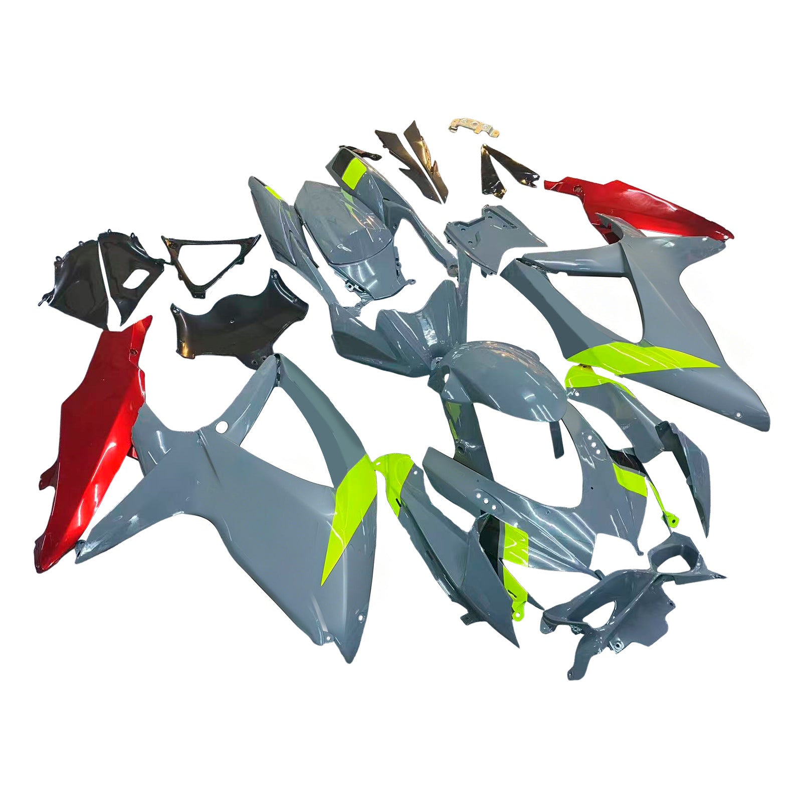 Amotopart 2008-2010 スズキ GSXR 600/750 K8 グレー&レッド フェアリングキット