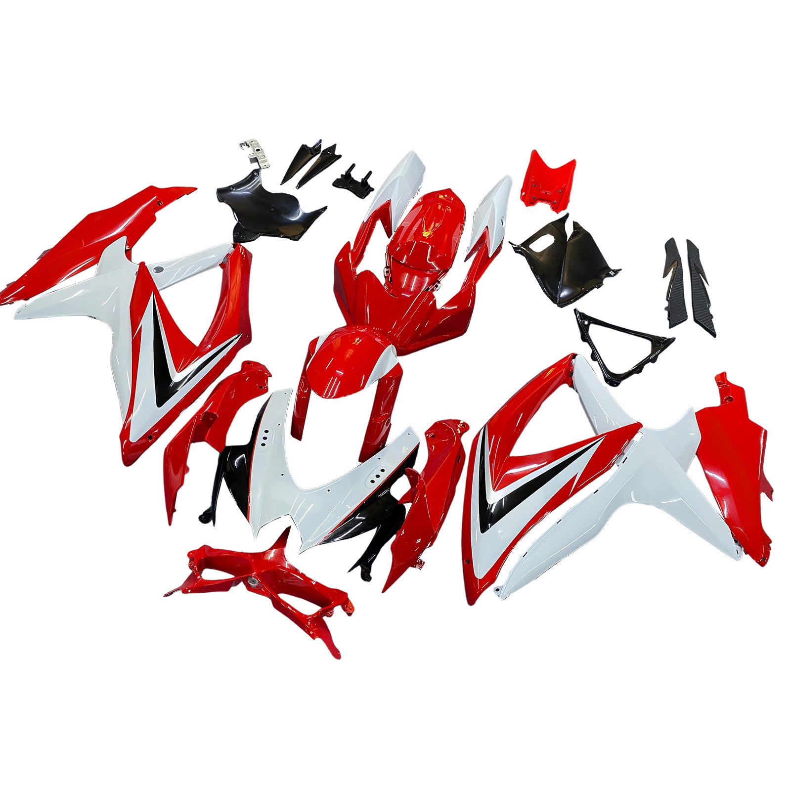 Amotopart 2008-2010 K8 GSXR 600/750 Suzuki Red&White Style1 Fairing Kit