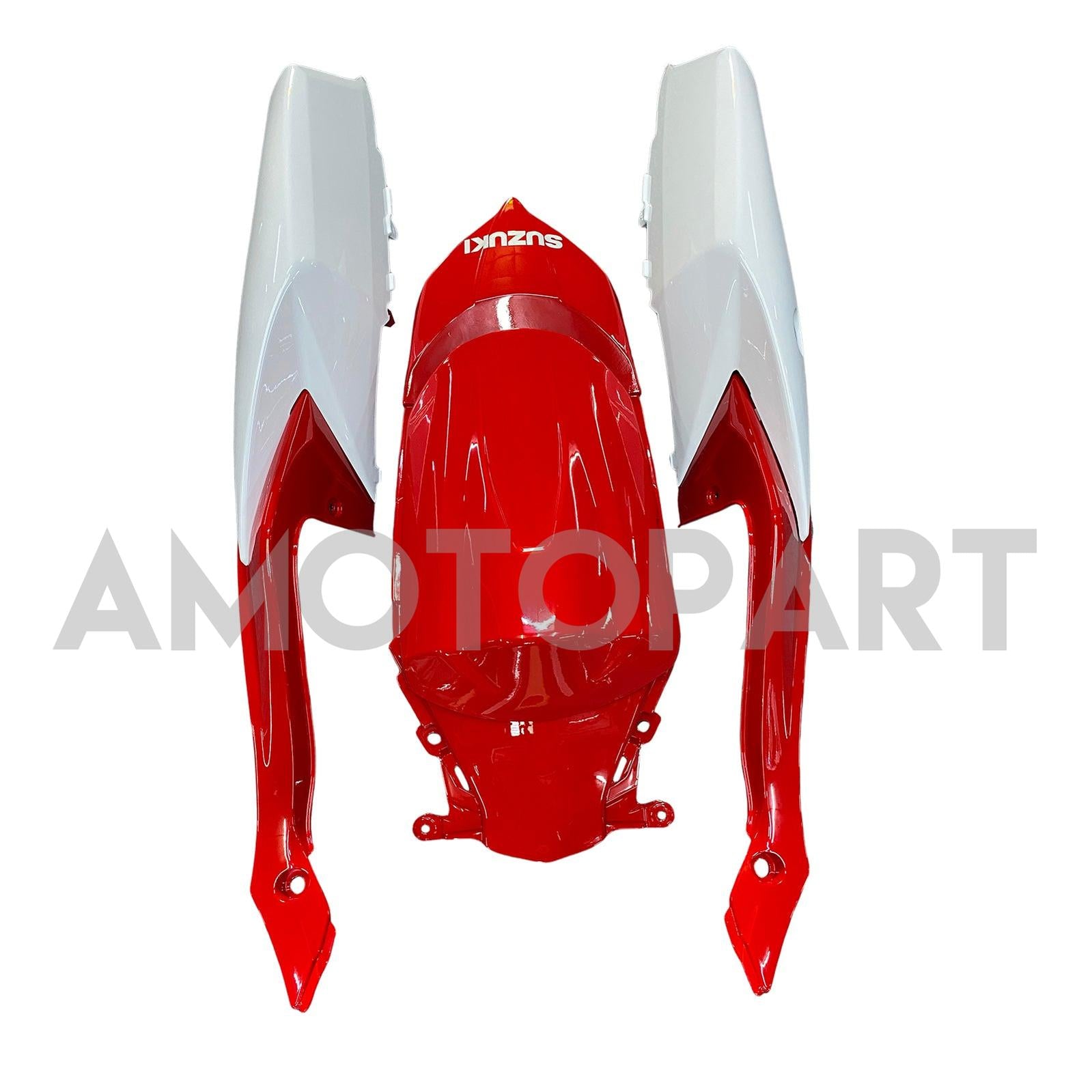 Amotopart 2008–2010 K8 GSXR 600/750 Suzuki, Rot&Weißes Style1-Verkleidungskit