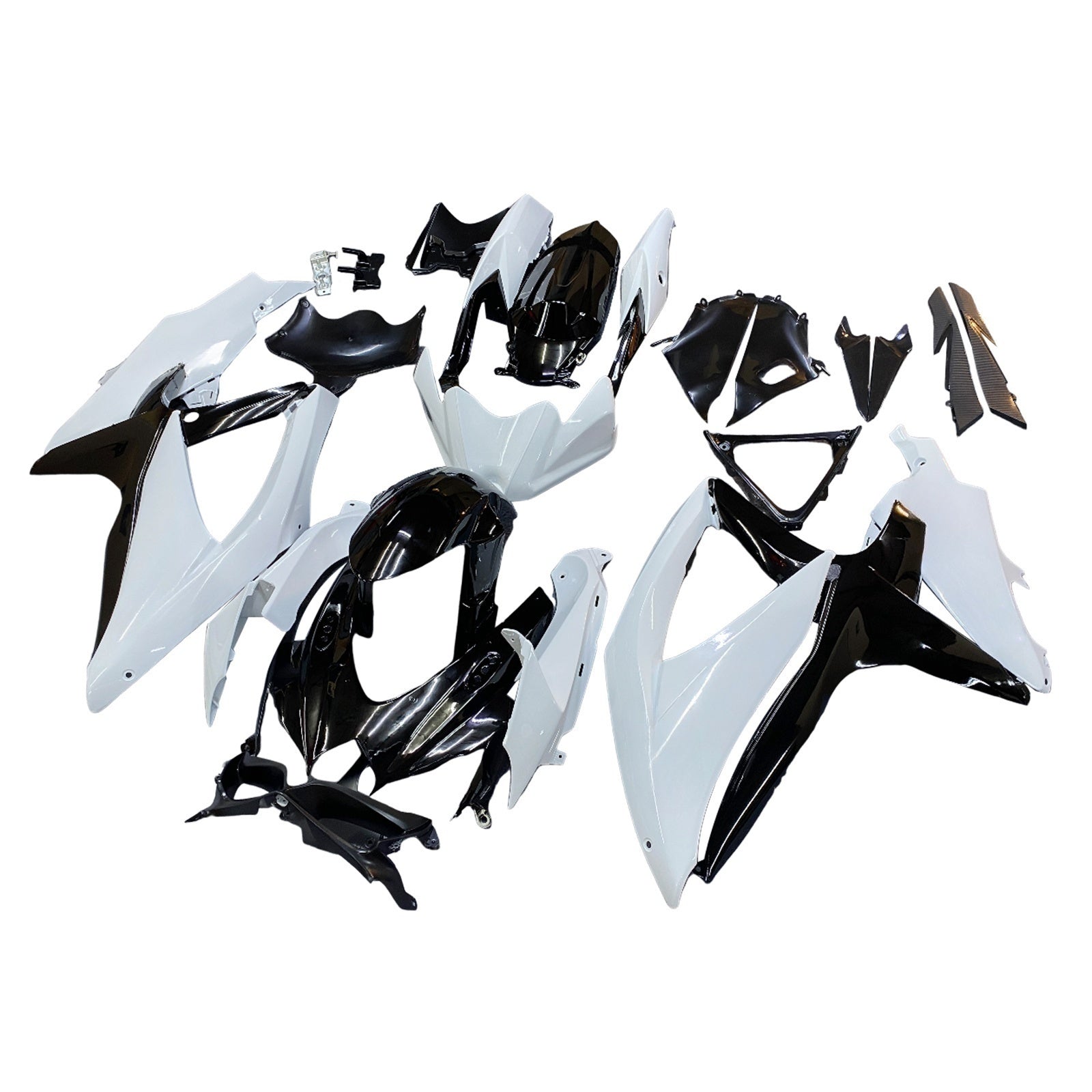 Amotopart 2008-2010 K8 GSXR 600/750 Suzuki White&Black Fairing Kit