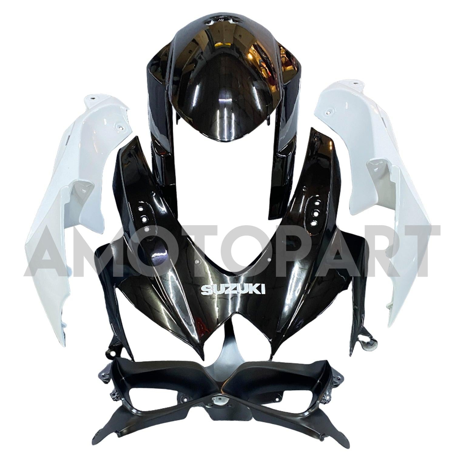 Amotopart 2008-2010 K8 GSXR 600/750 Suzuki White & Black Fairing Kit